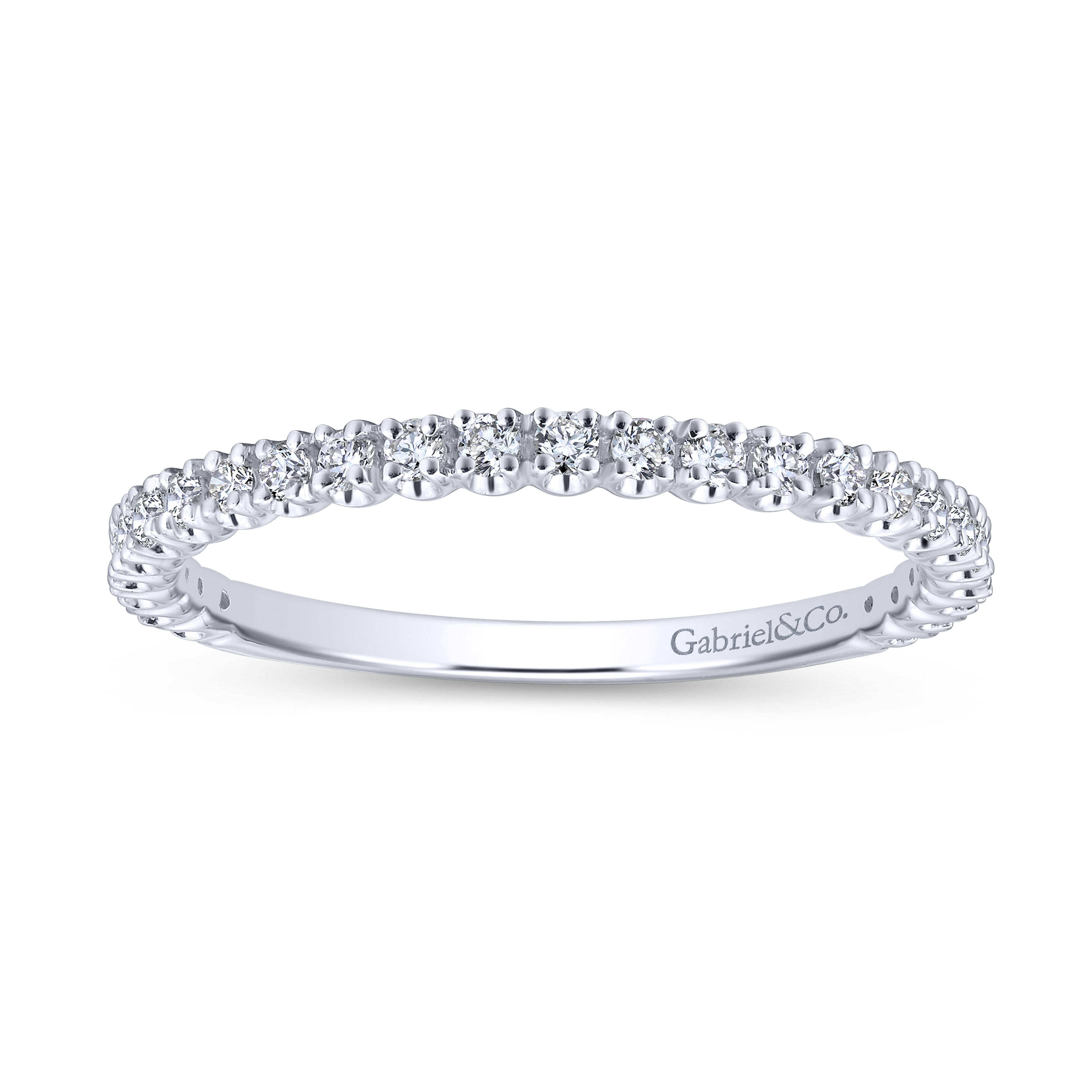 14k White Gold Diamond Straight Wedding Band angle 5 14k White Gold Diamond Straight Wedding Band angle 5