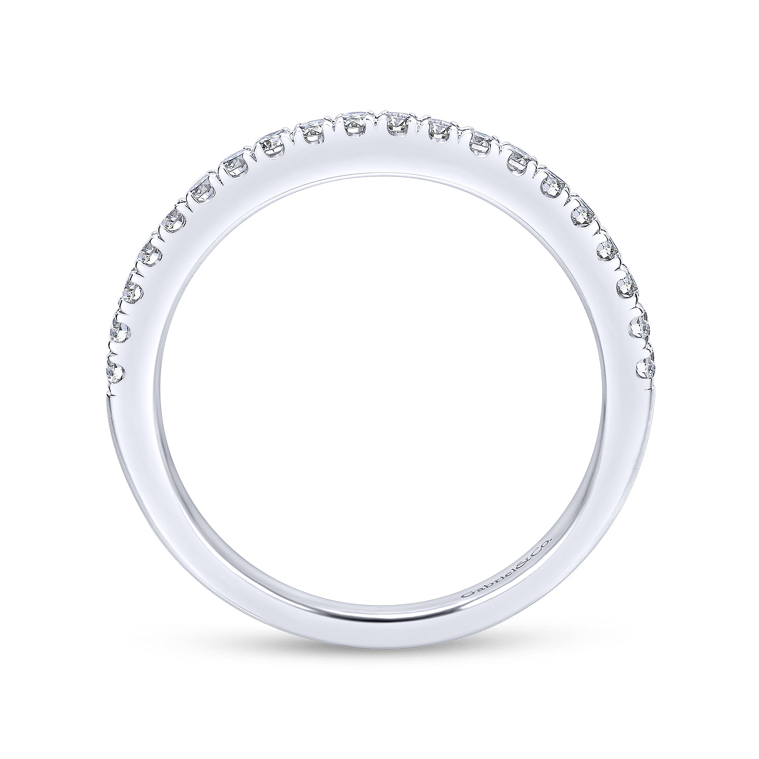 14k White Gold Diamond Straight Wedding Band angle 2 14k White Gold Diamond Straight Wedding Band angle 2