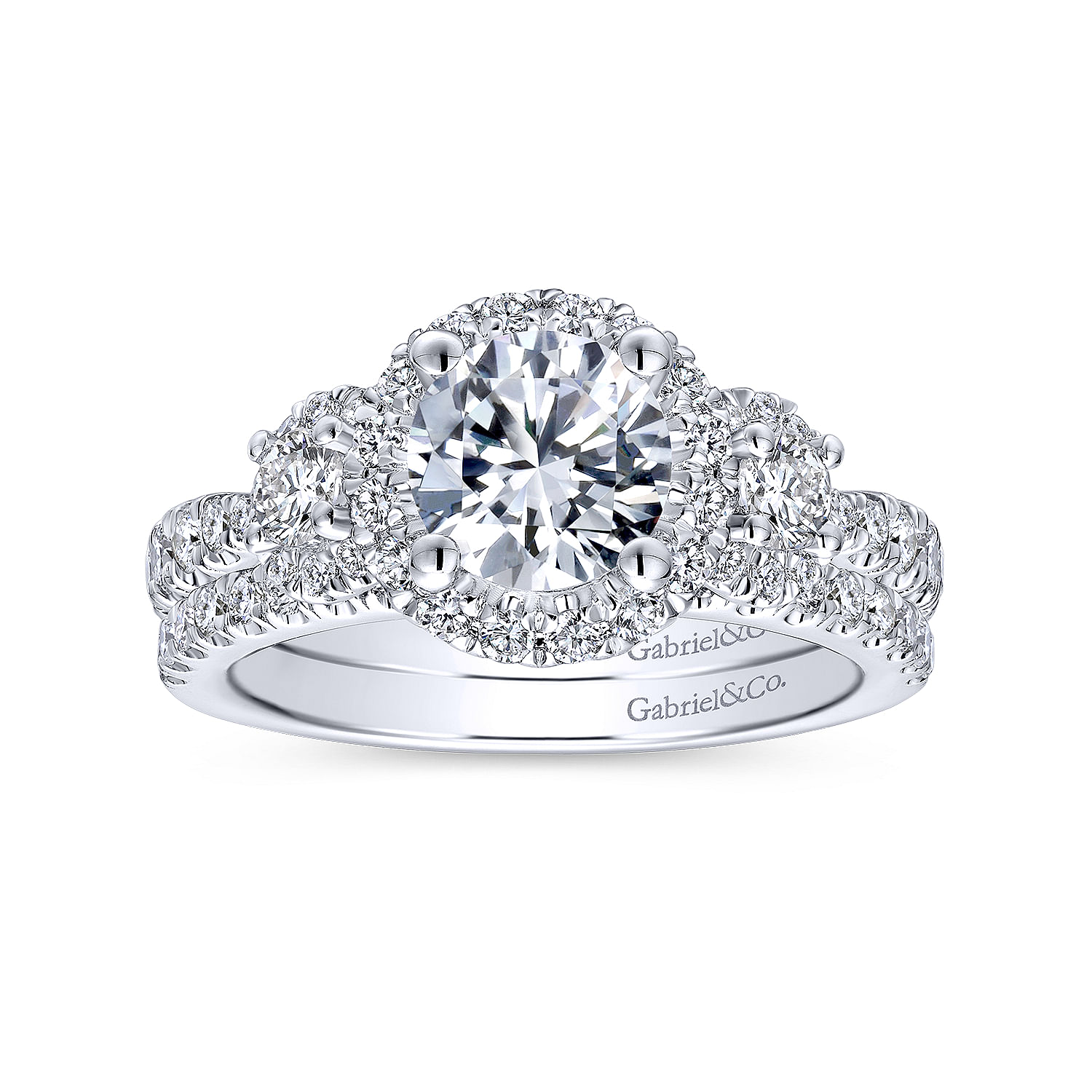 14k White Gold Diamond Straight Wedding Band angle 4 14k White Gold Diamond Straight Wedding Band angle 4