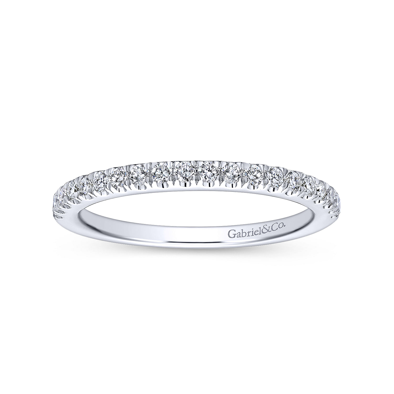 14k White Gold Diamond Straight Wedding Band angle 5 14k White Gold Diamond Straight Wedding Band angle 5