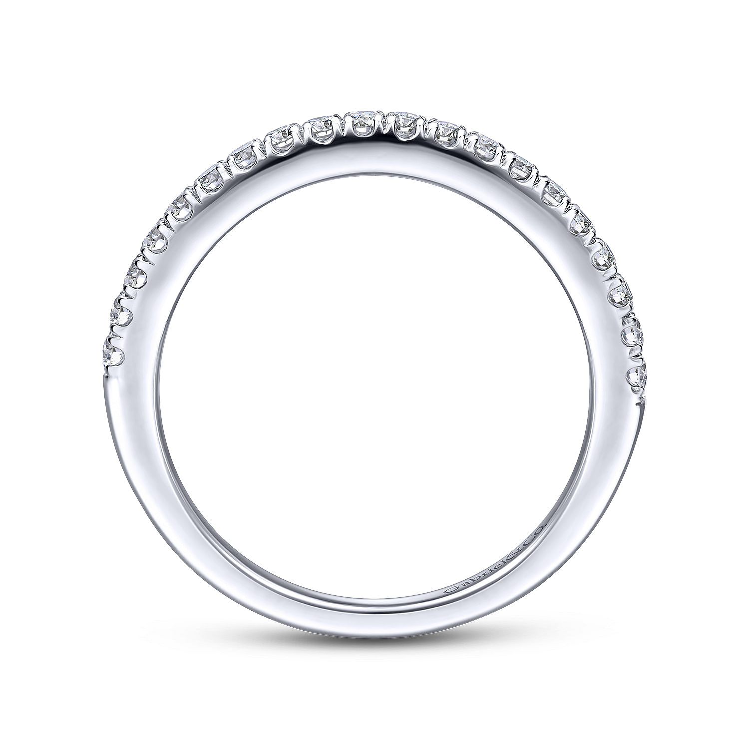 14k White Gold Diamond Straight Wedding Band angle 2 14k White Gold Diamond Straight Wedding Band angle 2