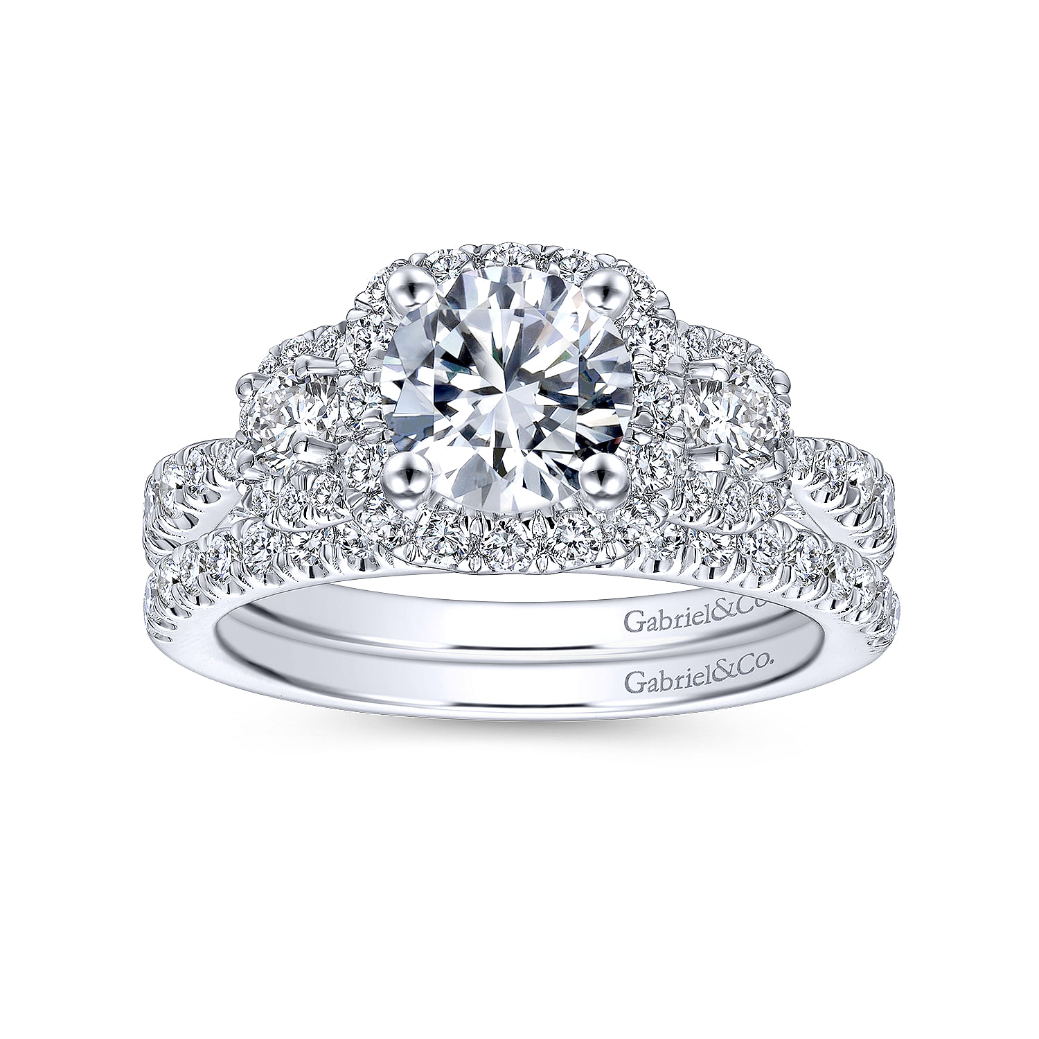 14k White Gold Diamond Straight Wedding Band angle 4 14k White Gold Diamond Straight Wedding Band angle 4