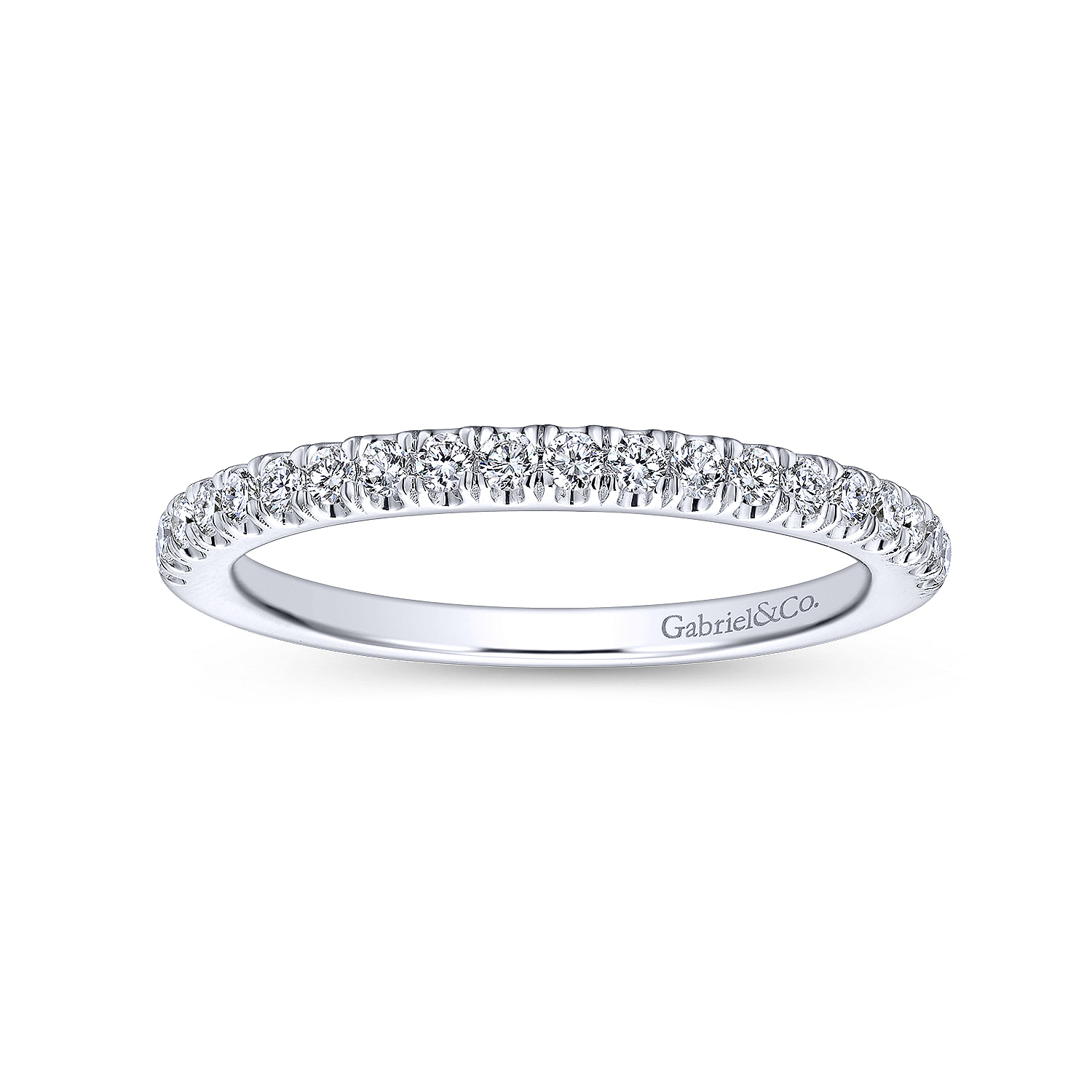 14k White Gold Diamond Straight Wedding Band angle 5 14k White Gold Diamond Straight Wedding Band angle 5