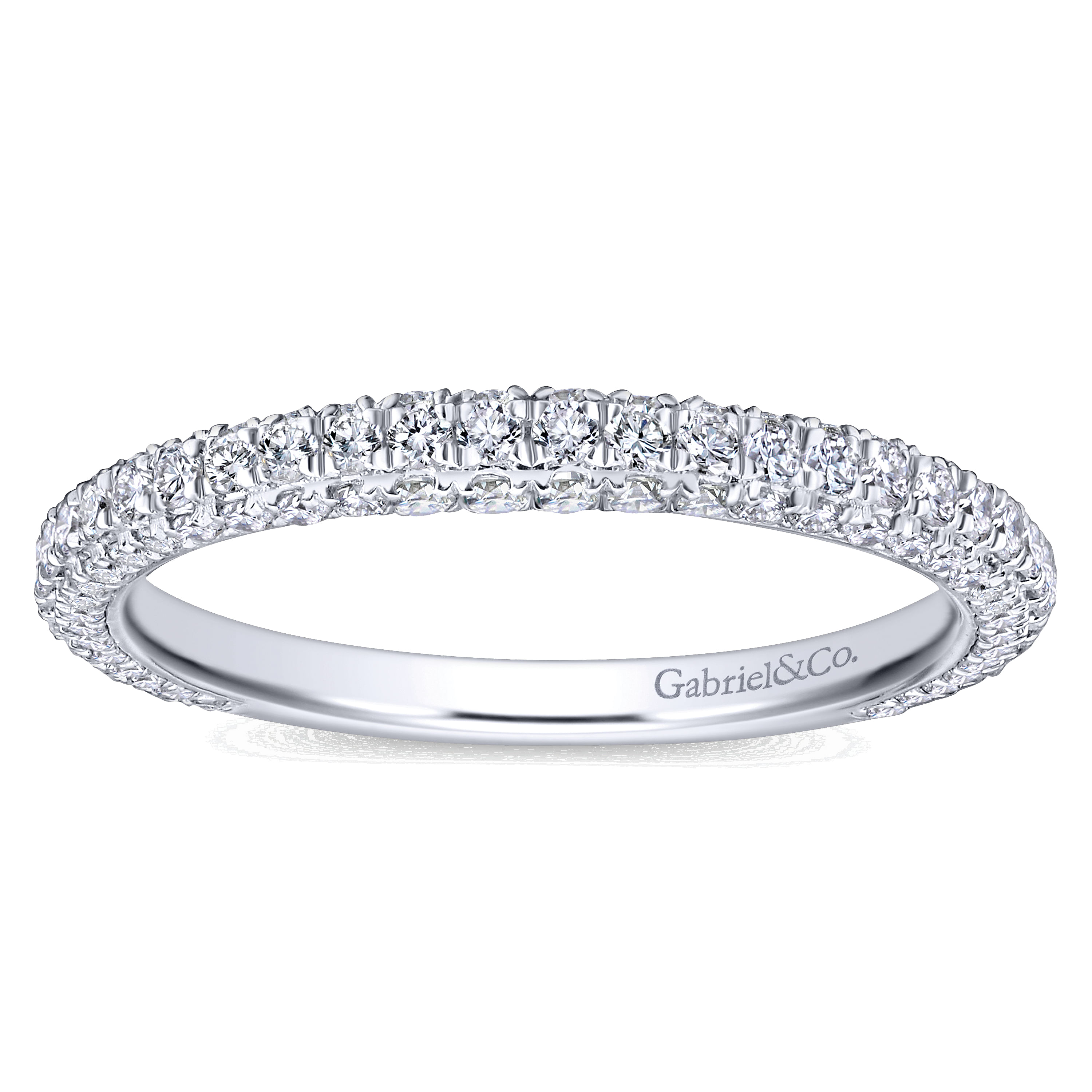 14k White Gold Diamond Straight Wedding Band angle 5 14k White Gold Diamond Straight Wedding Band angle 5
