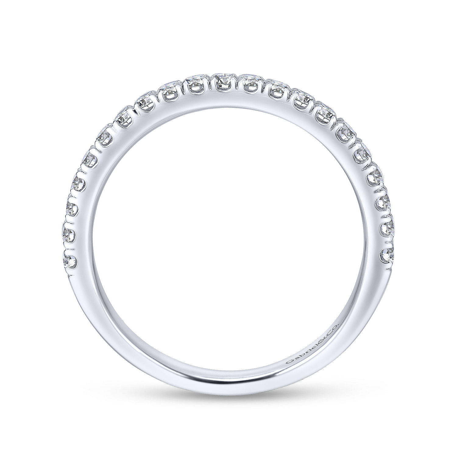14k White Gold Diamond Straight Wedding Band angle 2 14k White Gold Diamond Straight Wedding Band angle 2