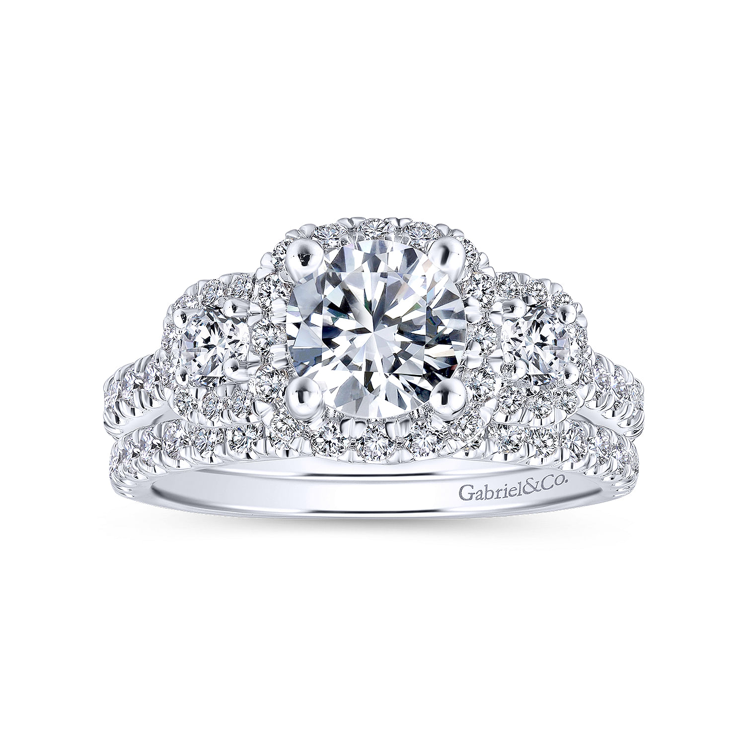 14k White Gold Diamond Straight Wedding Band angle 4 14k White Gold Diamond Straight Wedding Band angle 4