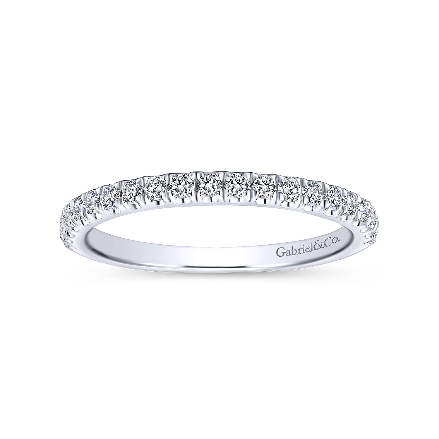 14k White Gold Diamond Straight Wedding Band angle 5 14k White Gold Diamond Straight Wedding Band angle 5