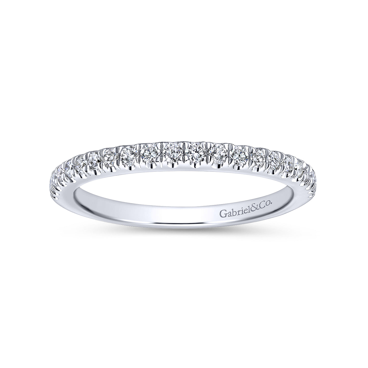 14k White Gold Diamond Straight Wedding Band angle 5 14k White Gold Diamond Straight Wedding Band angle 5