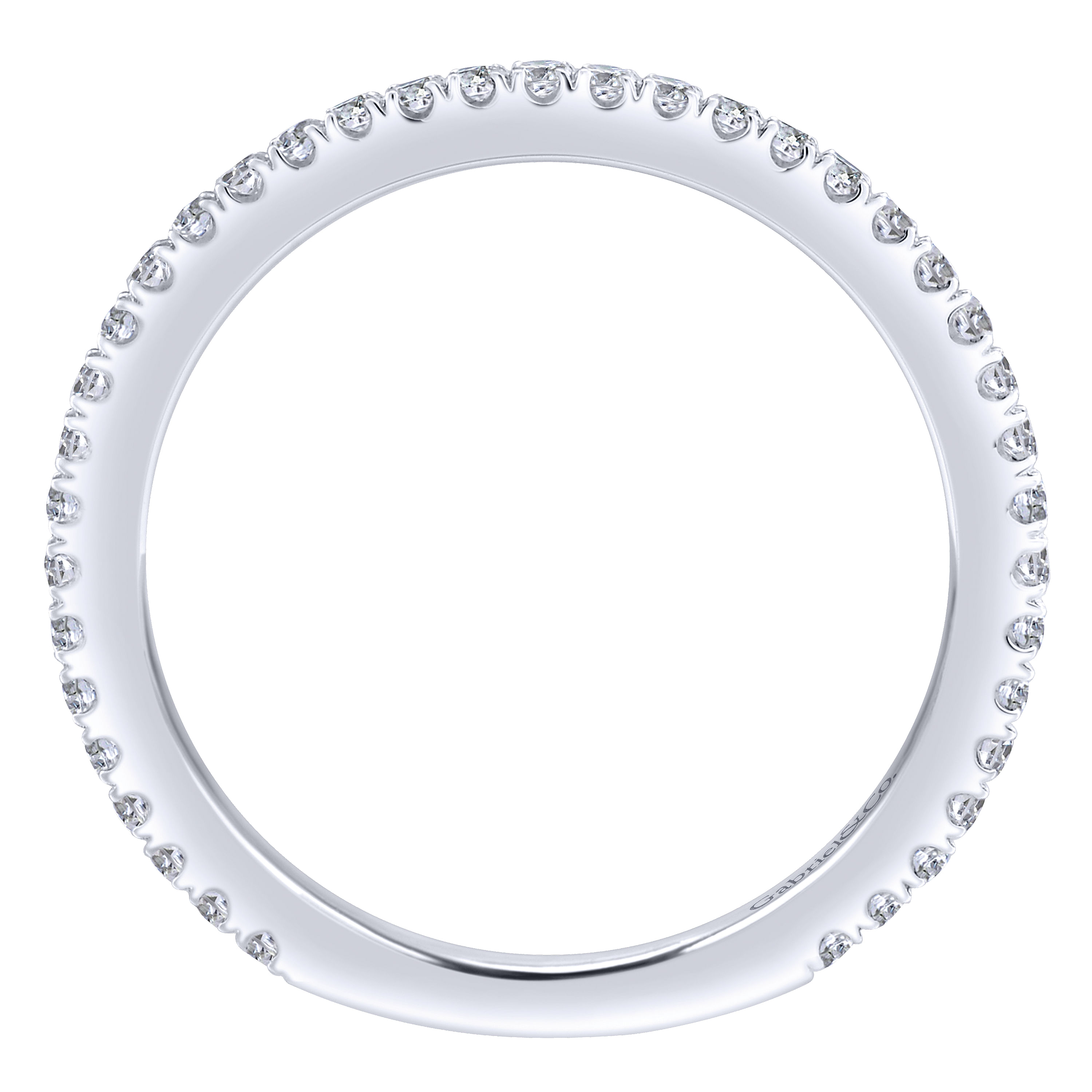 14k White Gold Diamond Straight Wedding Band angle 2 14k White Gold Diamond Straight Wedding Band angle 2