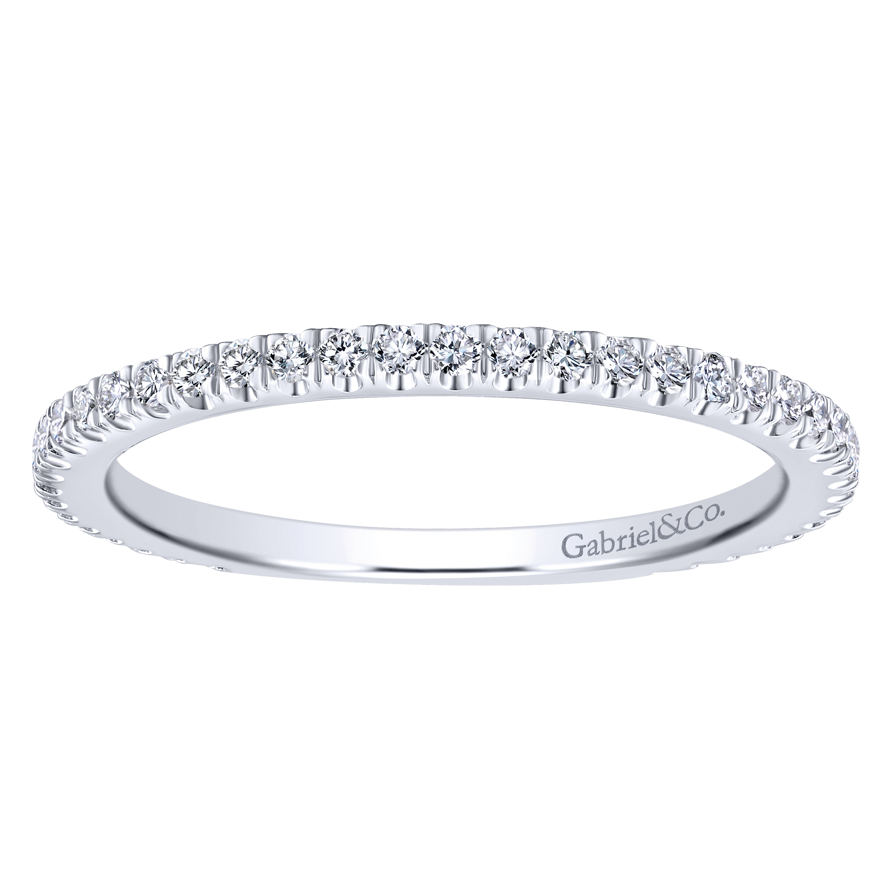 14k White Gold Diamond Straight Wedding Band angle 5 14k White Gold Diamond Straight Wedding Band angle 5