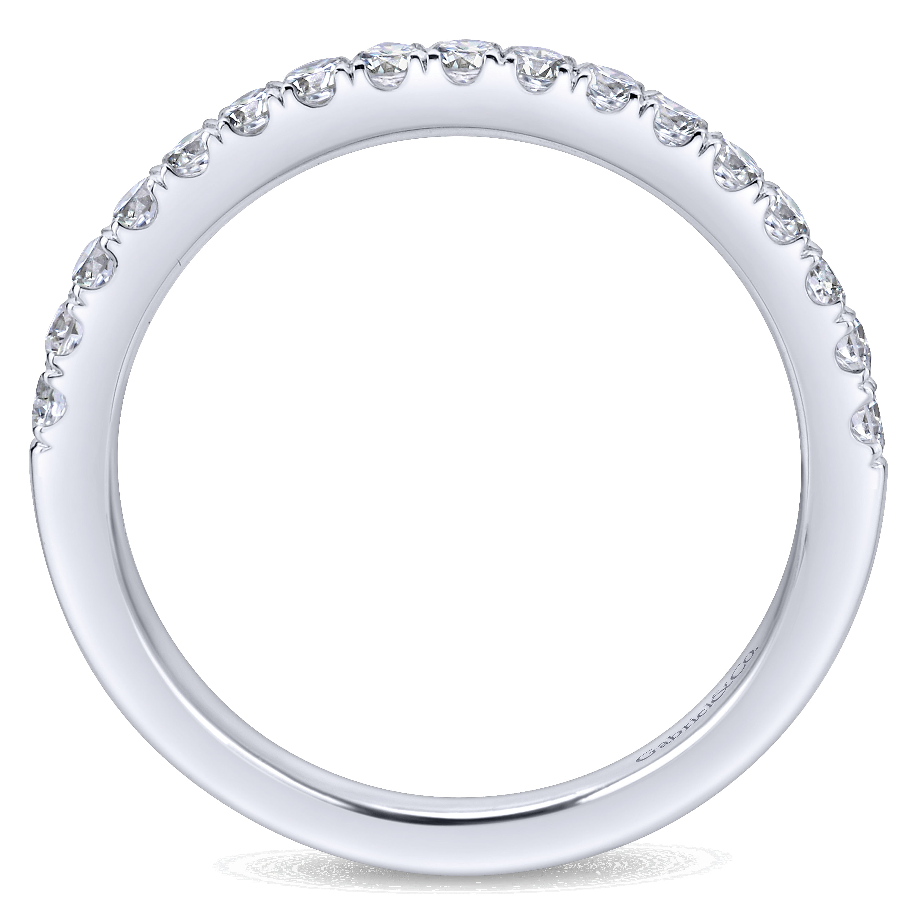 14k White Gold Diamond Straight Wedding Band angle 2 14k White Gold Diamond Straight Wedding Band angle 2