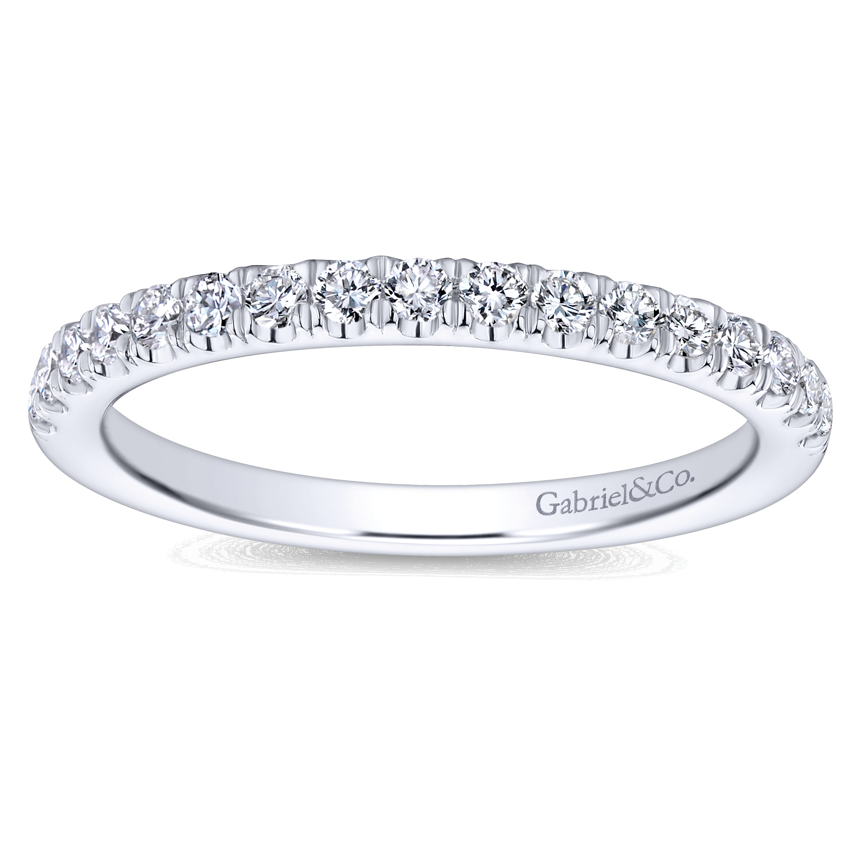 14k White Gold Diamond Straight Wedding Band angle 5 14k White Gold Diamond Straight Wedding Band angle 5