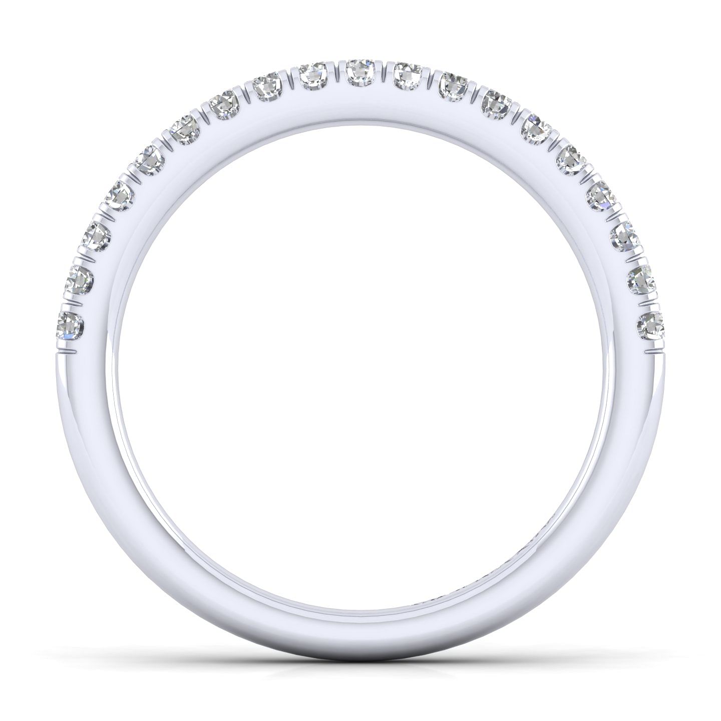 14k White Gold Diamond Straight Wedding Band angle 2 14k White Gold Diamond Straight Wedding Band angle 2