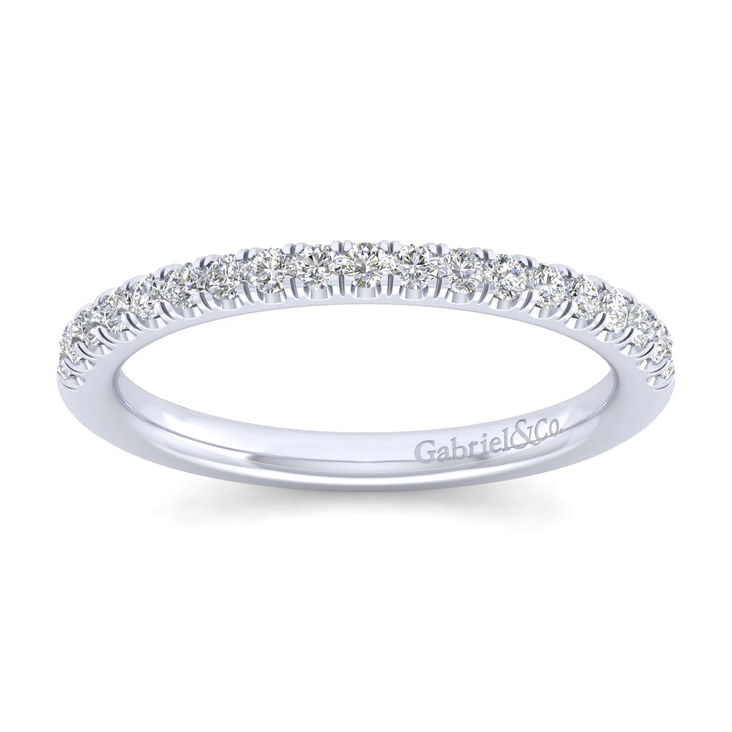 14k White Gold Diamond Straight Wedding Band angle 5 14k White Gold Diamond Straight Wedding Band angle 5