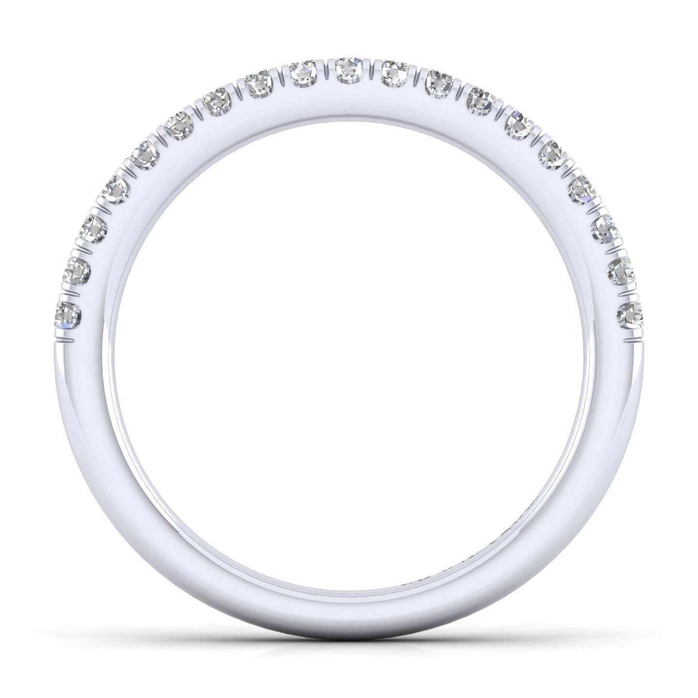 14k White Gold Diamond Straight Wedding Band angle 2 14k White Gold Diamond Straight Wedding Band angle 2