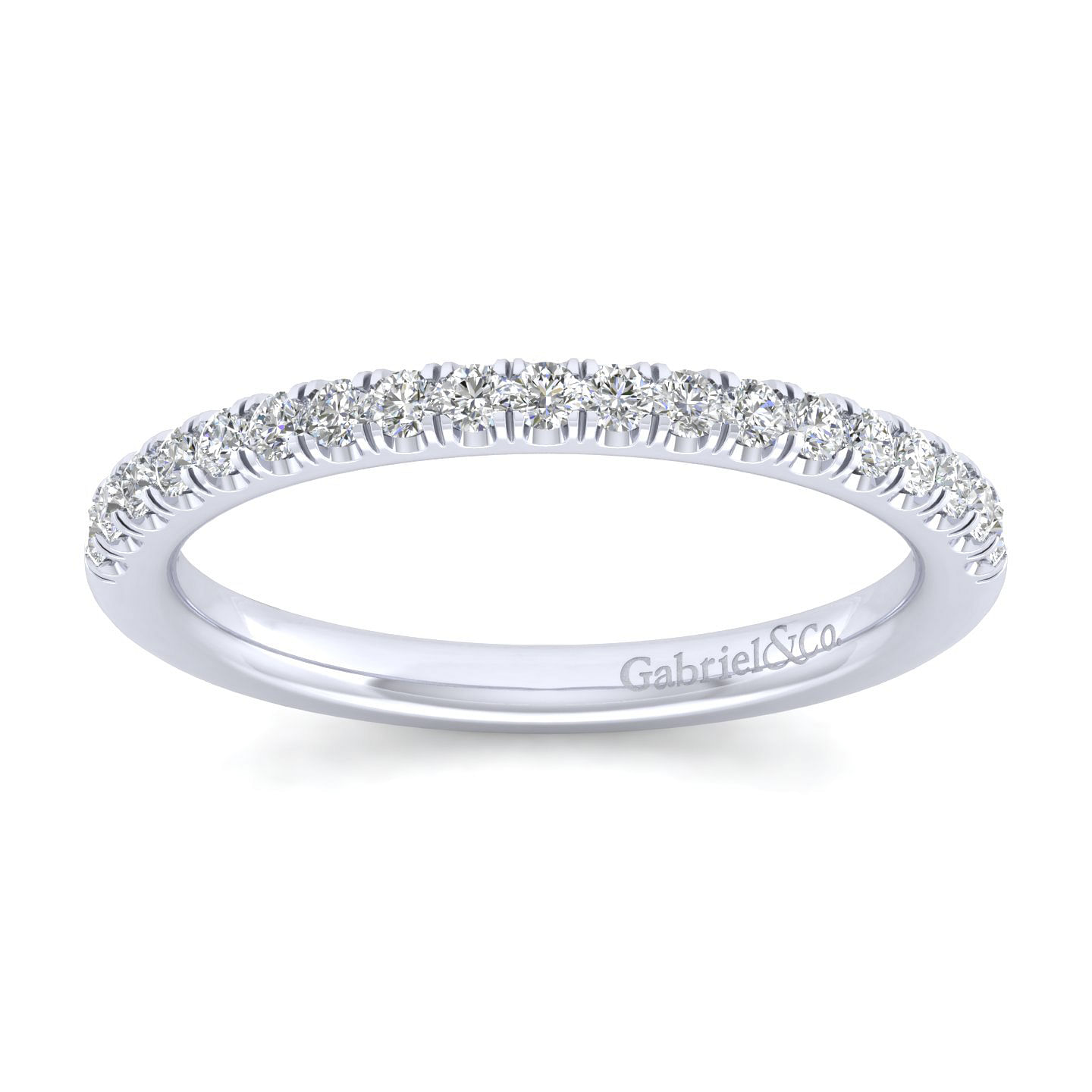 14k White Gold Diamond Straight Wedding Band angle 5 14k White Gold Diamond Straight Wedding Band angle 5