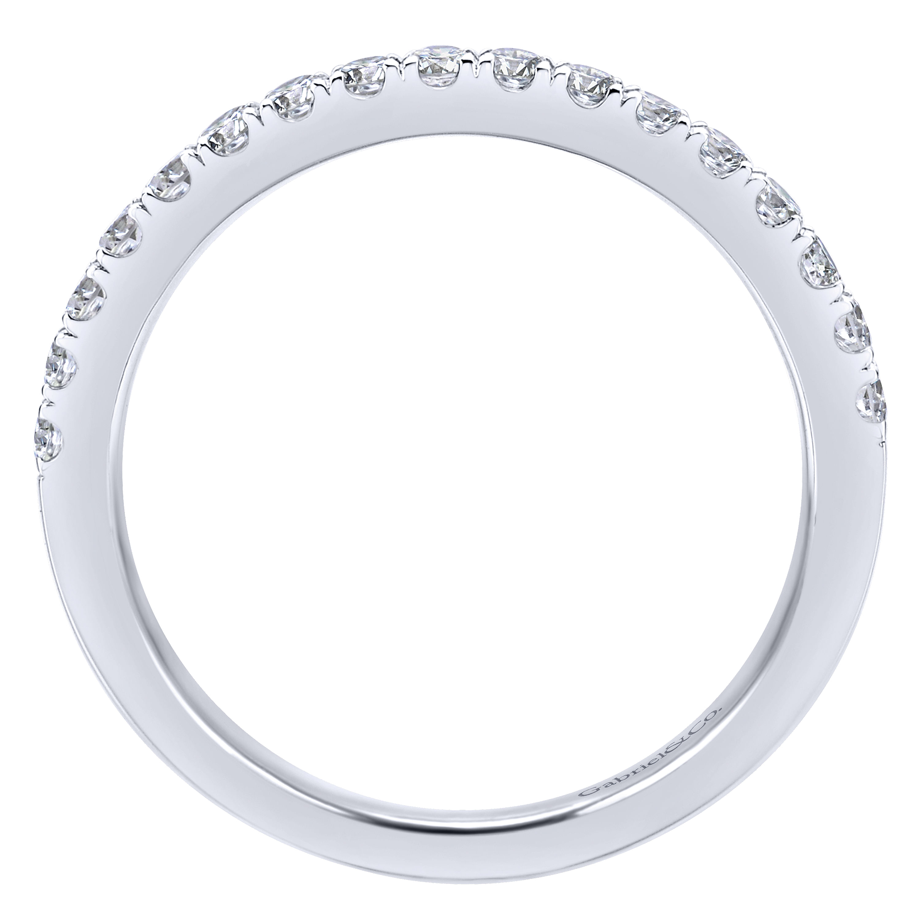 14k White Gold Diamond Straight Wedding Band angle 2 14k White Gold Diamond Straight Wedding Band angle 2