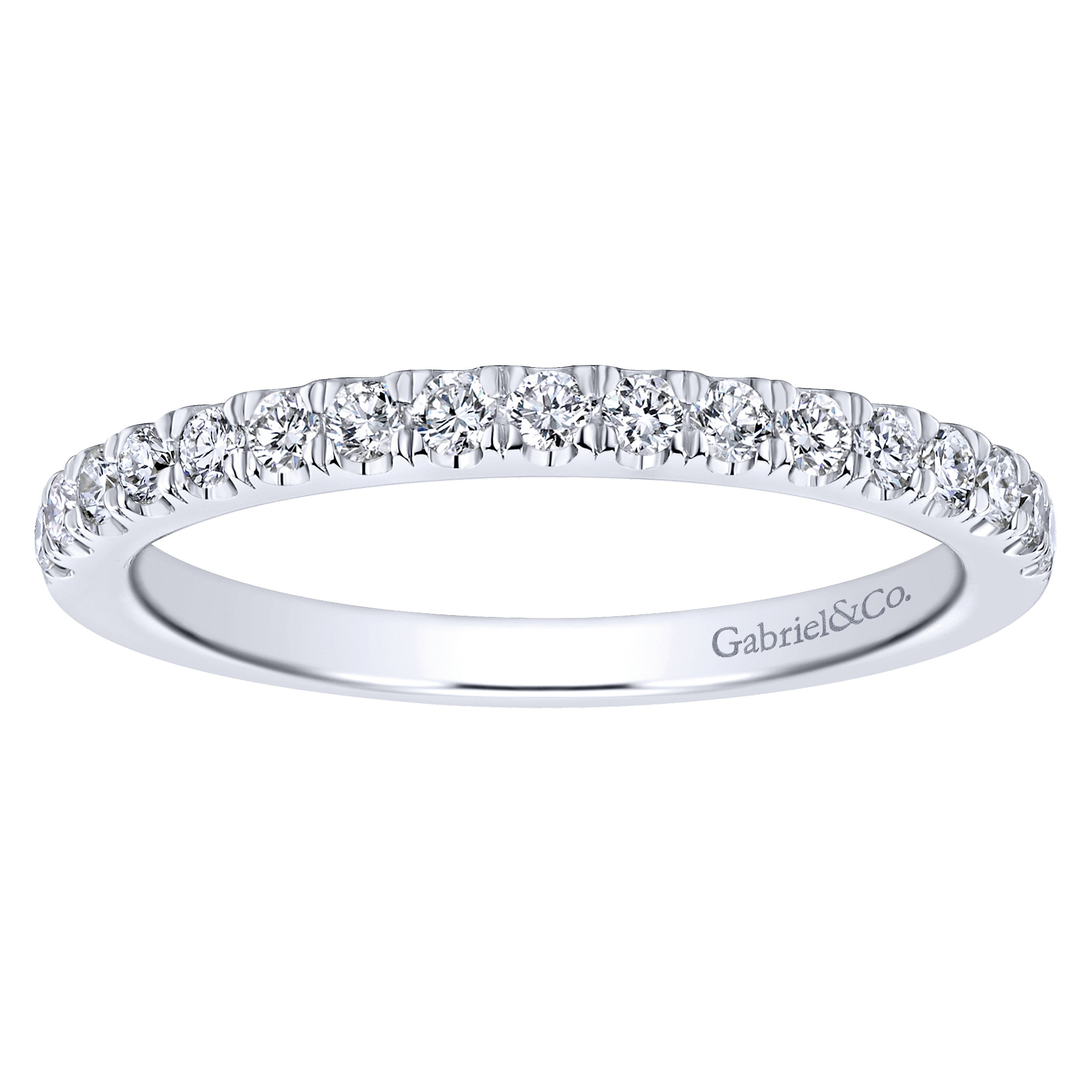 14k White Gold Diamond Straight Wedding Band angle 5 14k White Gold Diamond Straight Wedding Band angle 5
