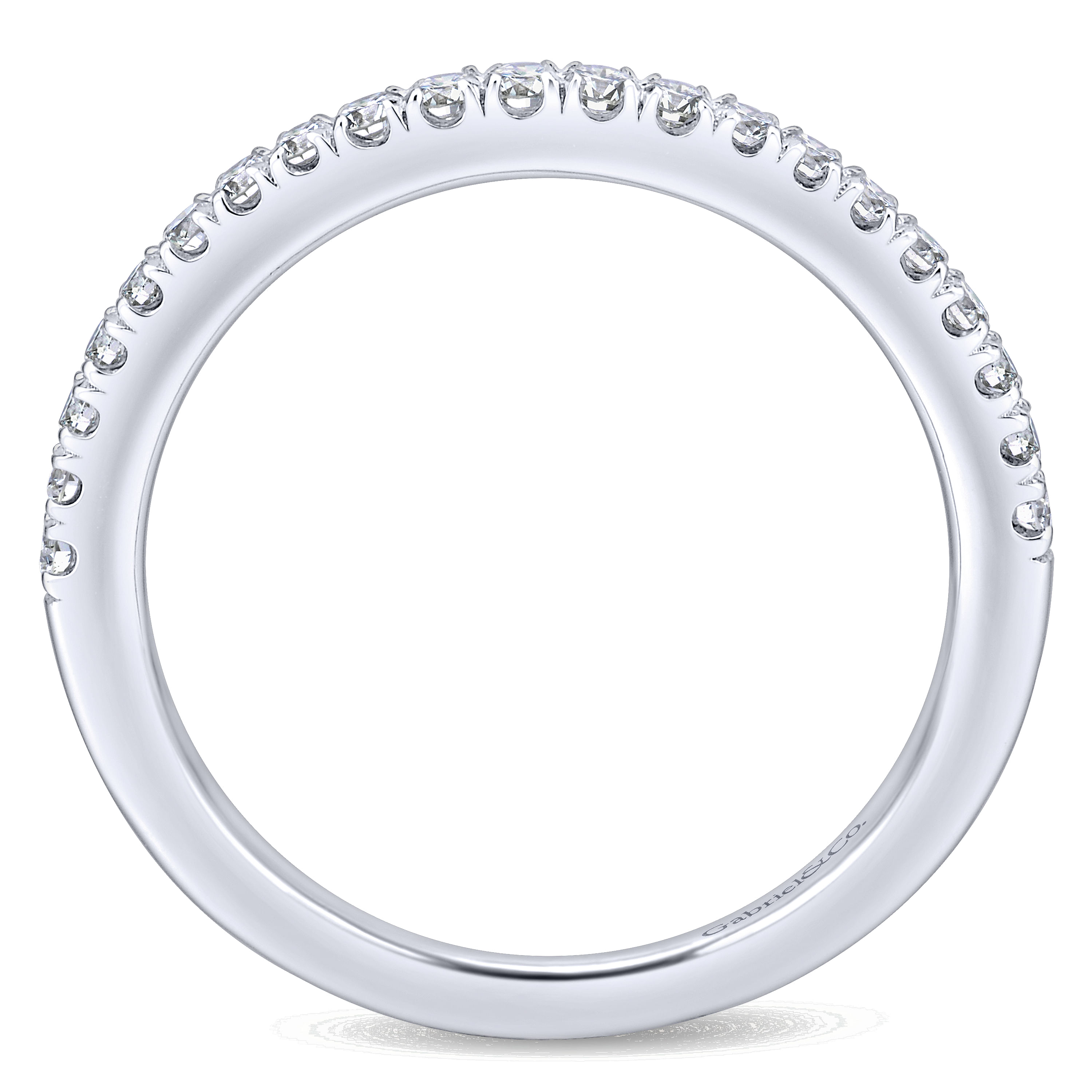14k White Gold Diamond Straight Wedding Band angle 2 14k White Gold Diamond Straight Wedding Band angle 2