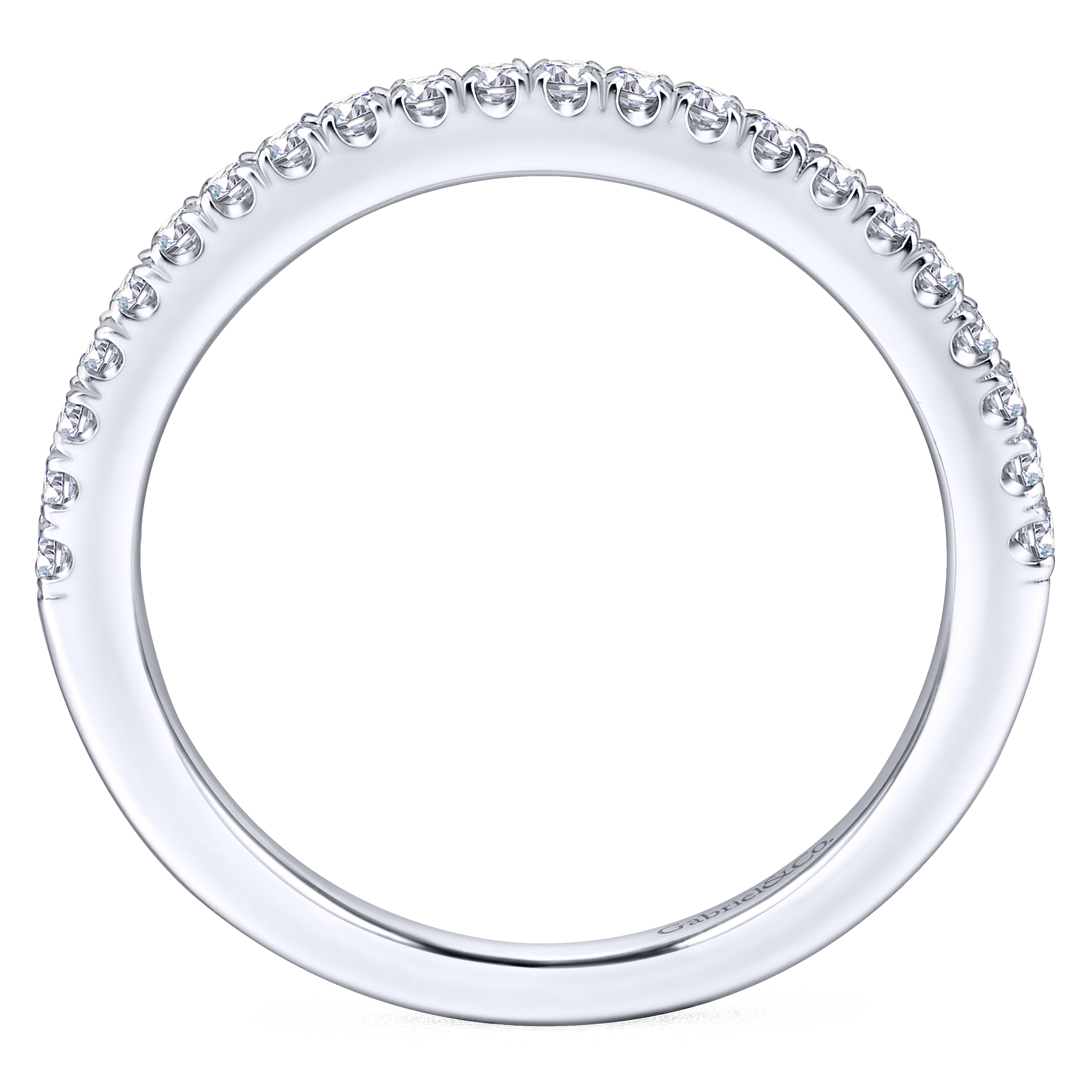 14k White Gold Diamond Straight Wedding Band angle 2 14k White Gold Diamond Straight Wedding Band angle 2