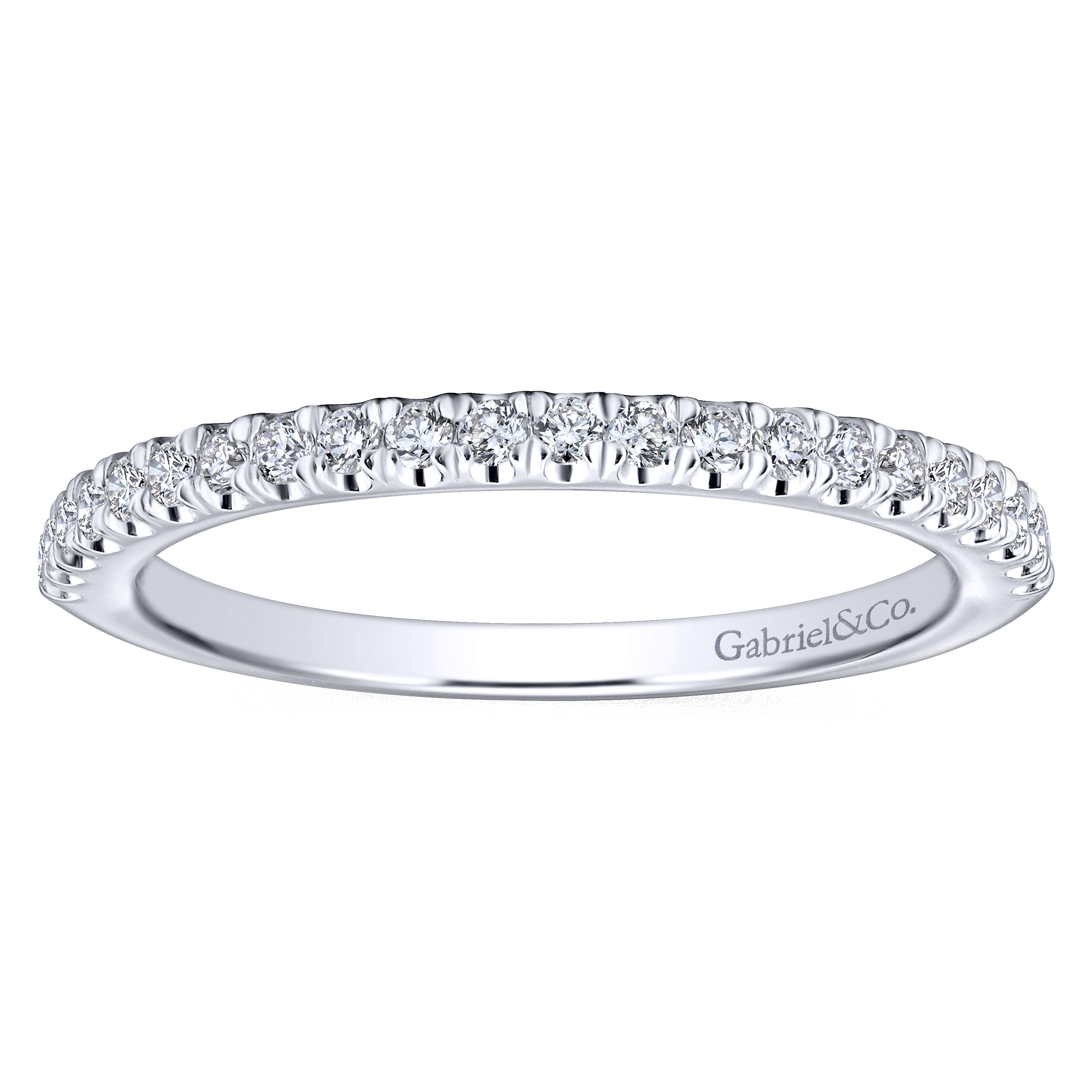 14k White Gold Diamond Straight Wedding Band angle 5 14k White Gold Diamond Straight Wedding Band angle 5