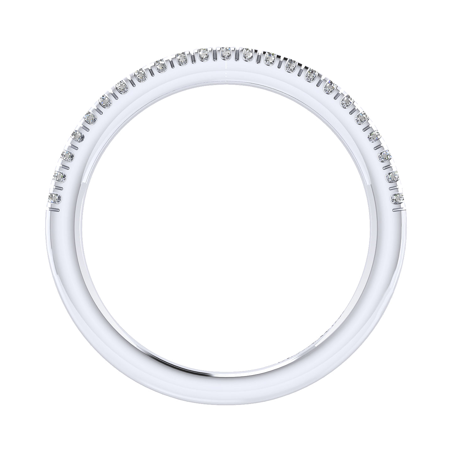 14k White Gold Diamond Straight Wedding Band angle 2 14k White Gold Diamond Straight Wedding Band angle 2