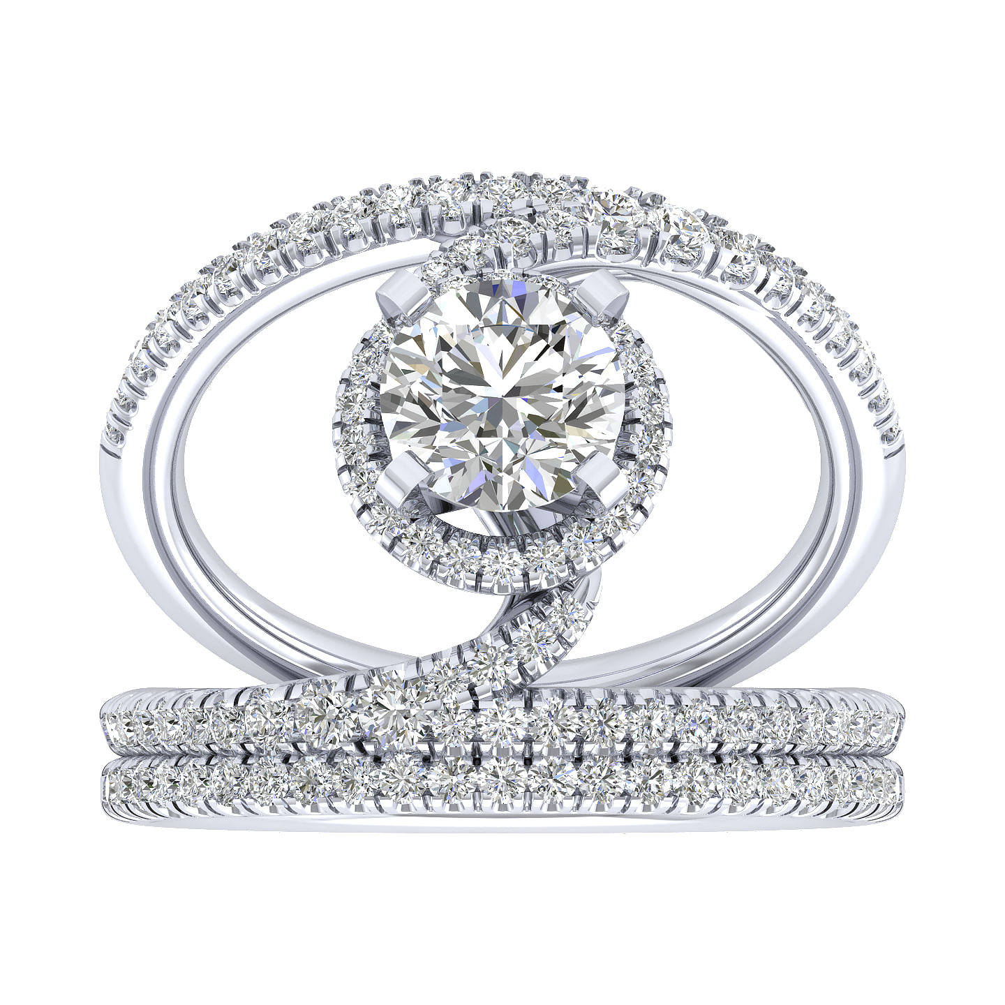 14k White Gold Diamond Straight Wedding Band angle 4 14k White Gold Diamond Straight Wedding Band angle 4