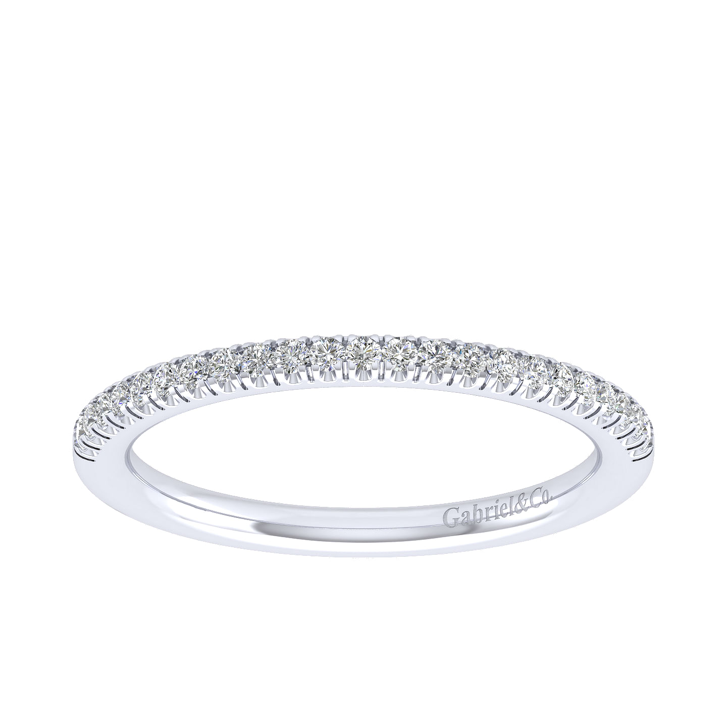 14k White Gold Diamond Straight Wedding Band angle 5 14k White Gold Diamond Straight Wedding Band angle 5