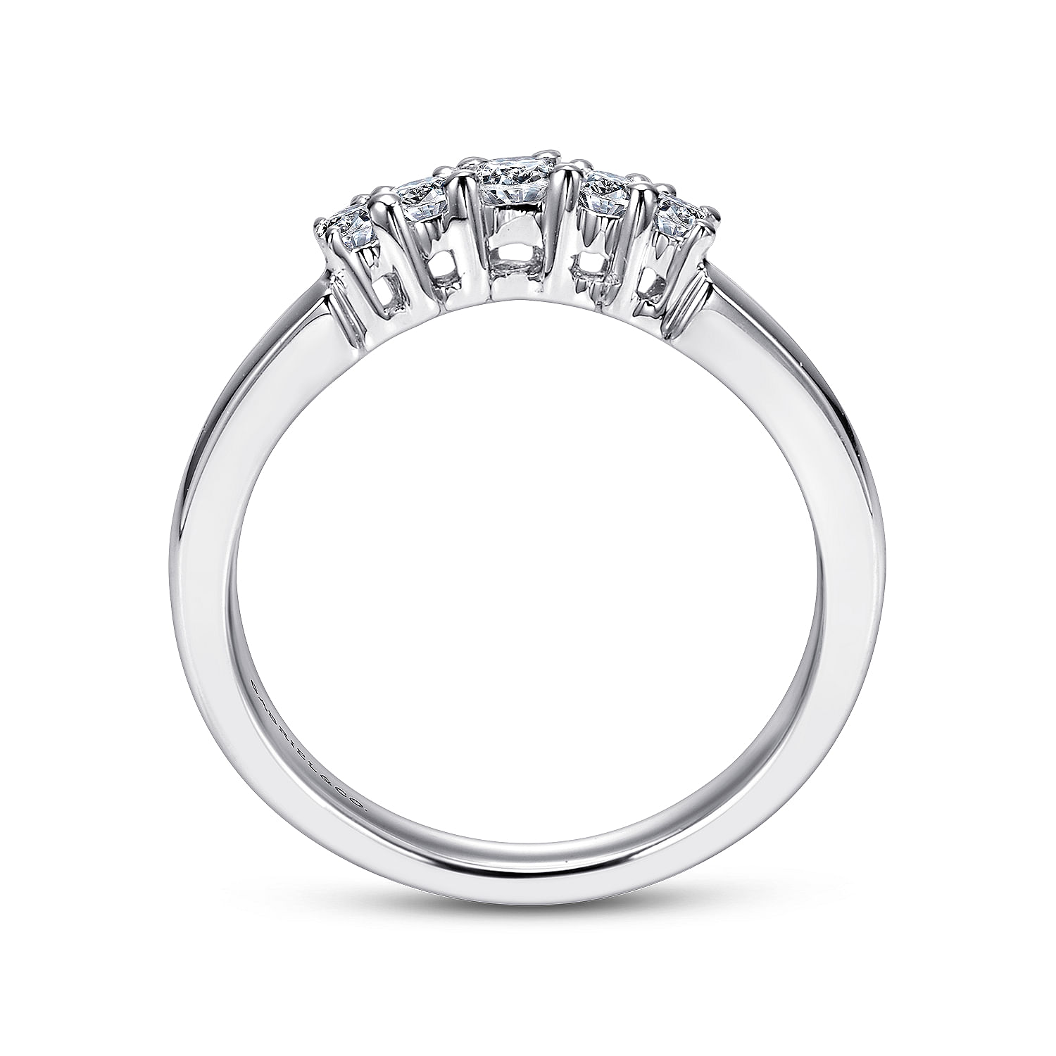 14k White Gold Diamond Straight Wedding Band angle 2 14k White Gold Diamond Straight Wedding Band angle 2