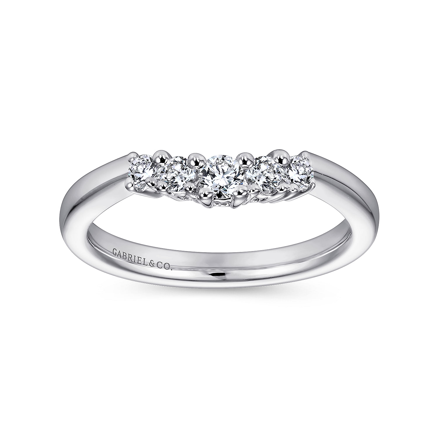 14k White Gold Diamond Straight Wedding Band angle 5 14k White Gold Diamond Straight Wedding Band angle 5