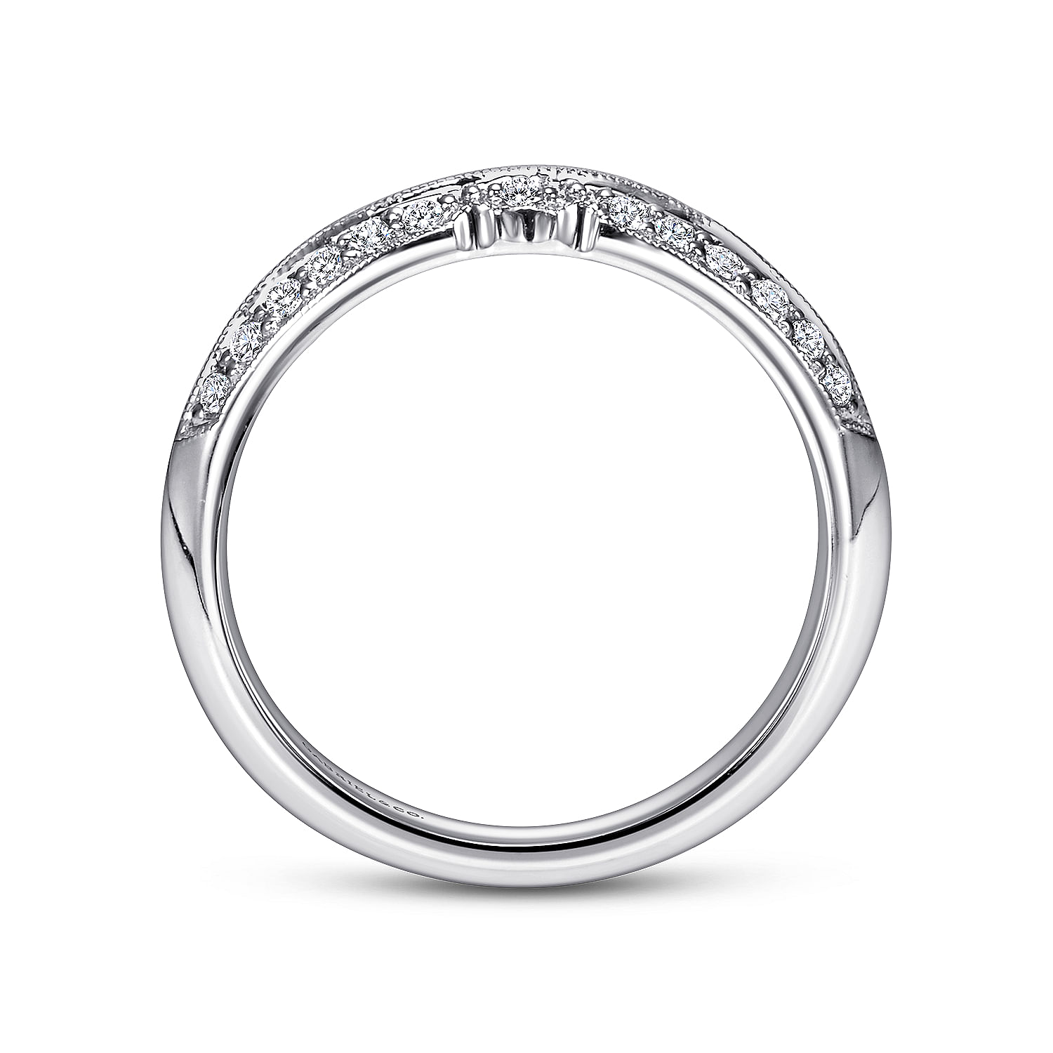 14k White Gold Diamond Straight Wedding Band angle 2 14k White Gold Diamond Straight Wedding Band angle 2