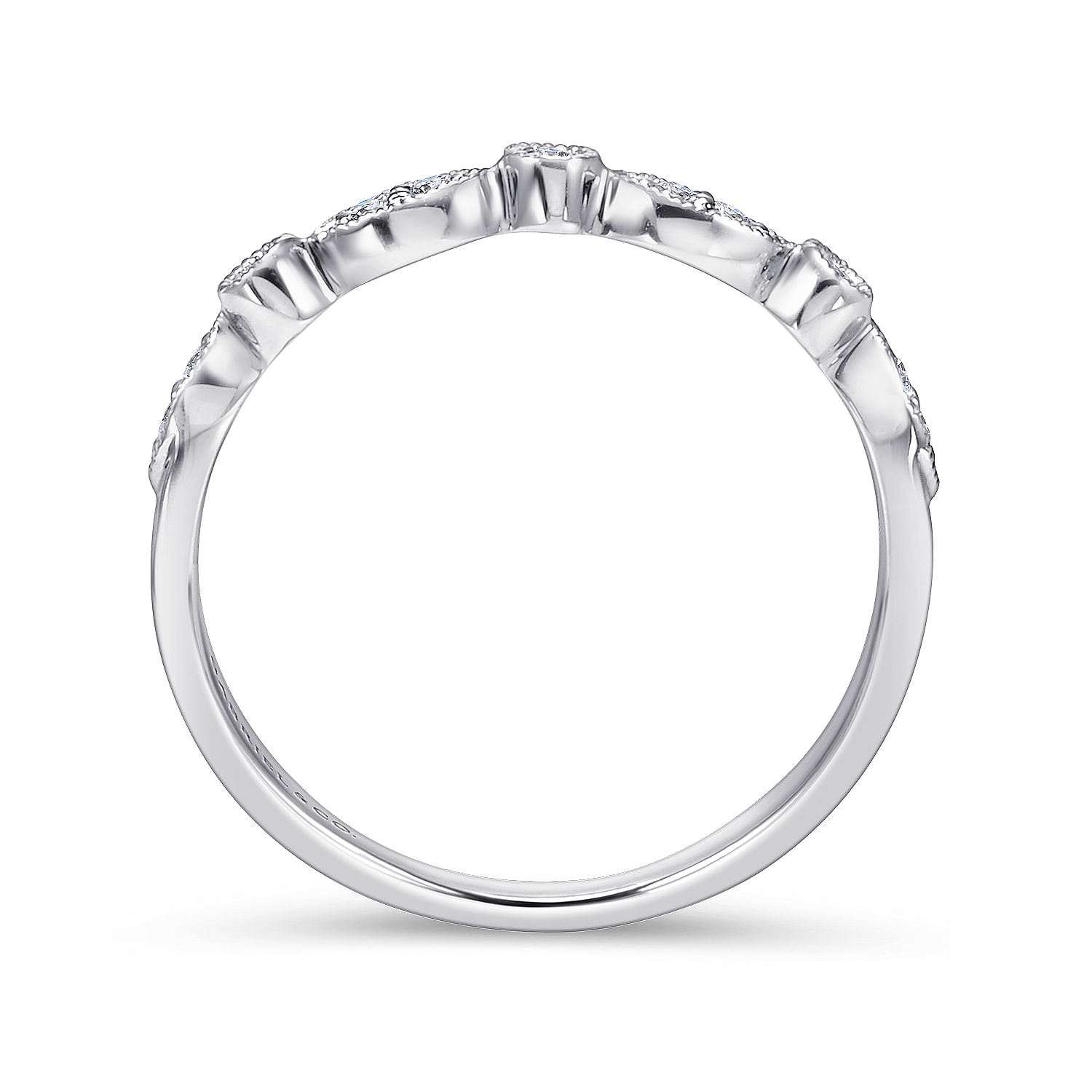 14k White Gold Diamond Straight Wedding Band angle 2 14k White Gold Diamond Straight Wedding Band angle 2