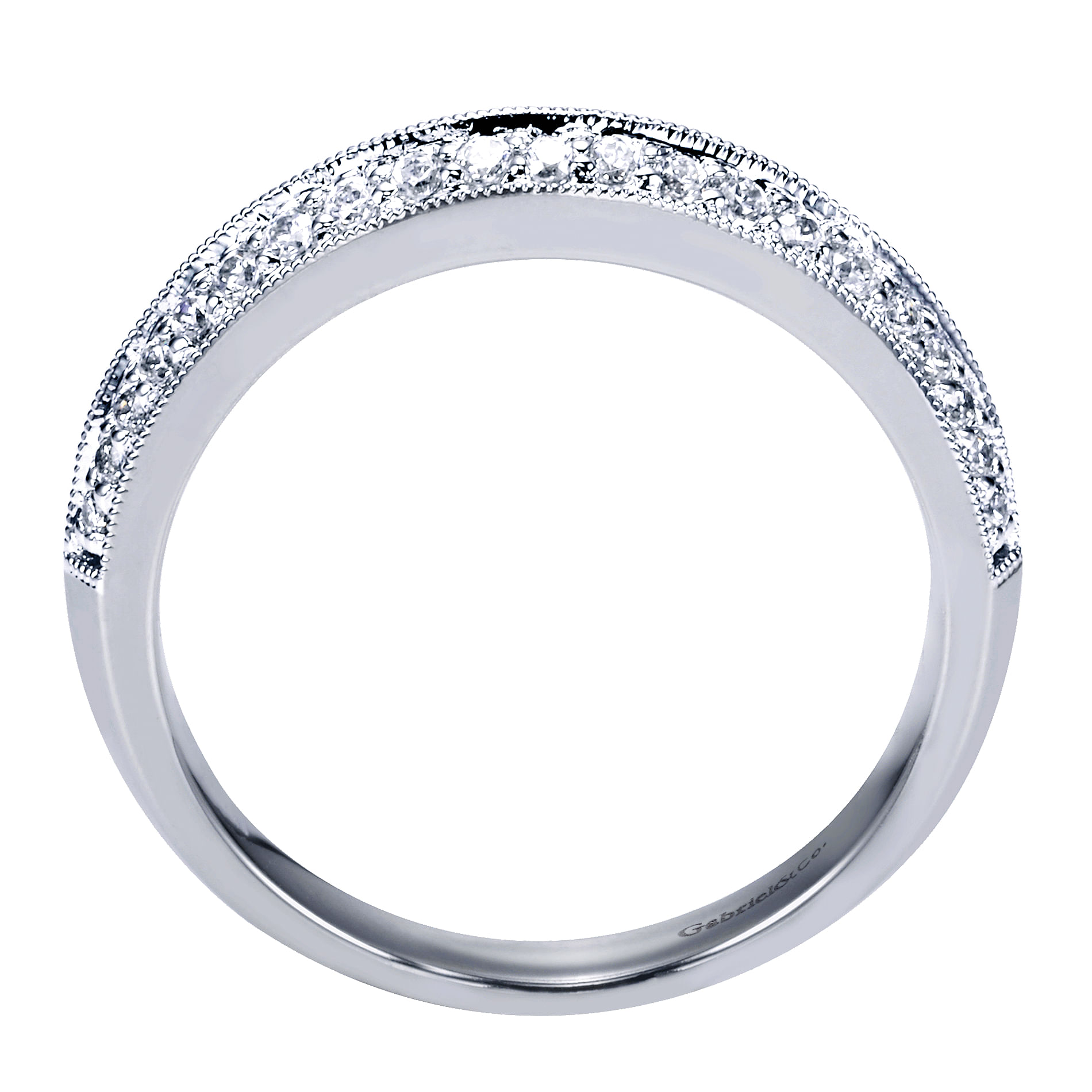 14k White Gold Diamond Straight Wedding Band angle 2 14k White Gold Diamond Straight Wedding Band angle 2