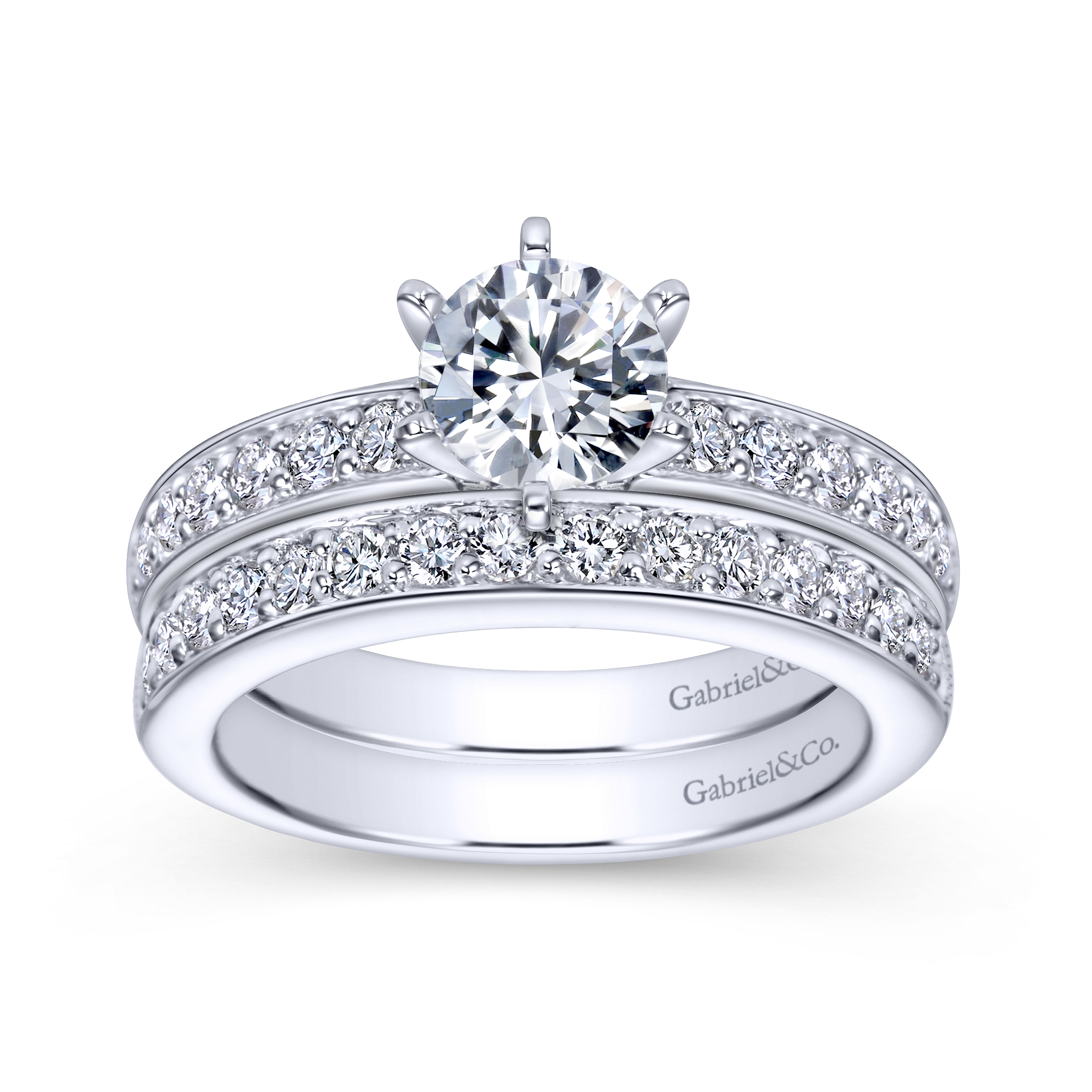 14k White Gold Diamond Straight Wedding Band angle 4 14k White Gold Diamond Straight Wedding Band angle 4