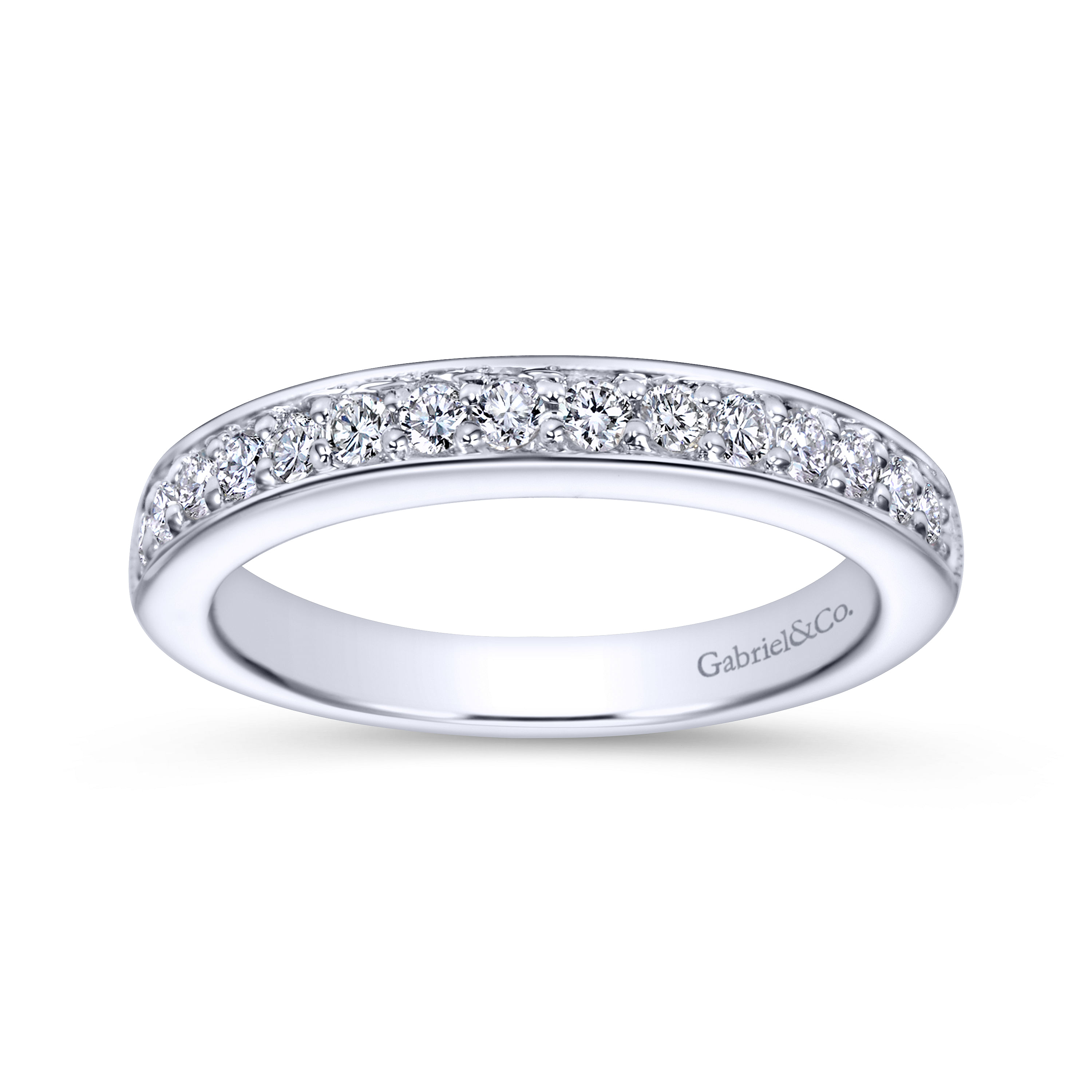 14k White Gold Diamond Straight Wedding Band angle 5 14k White Gold Diamond Straight Wedding Band angle 5