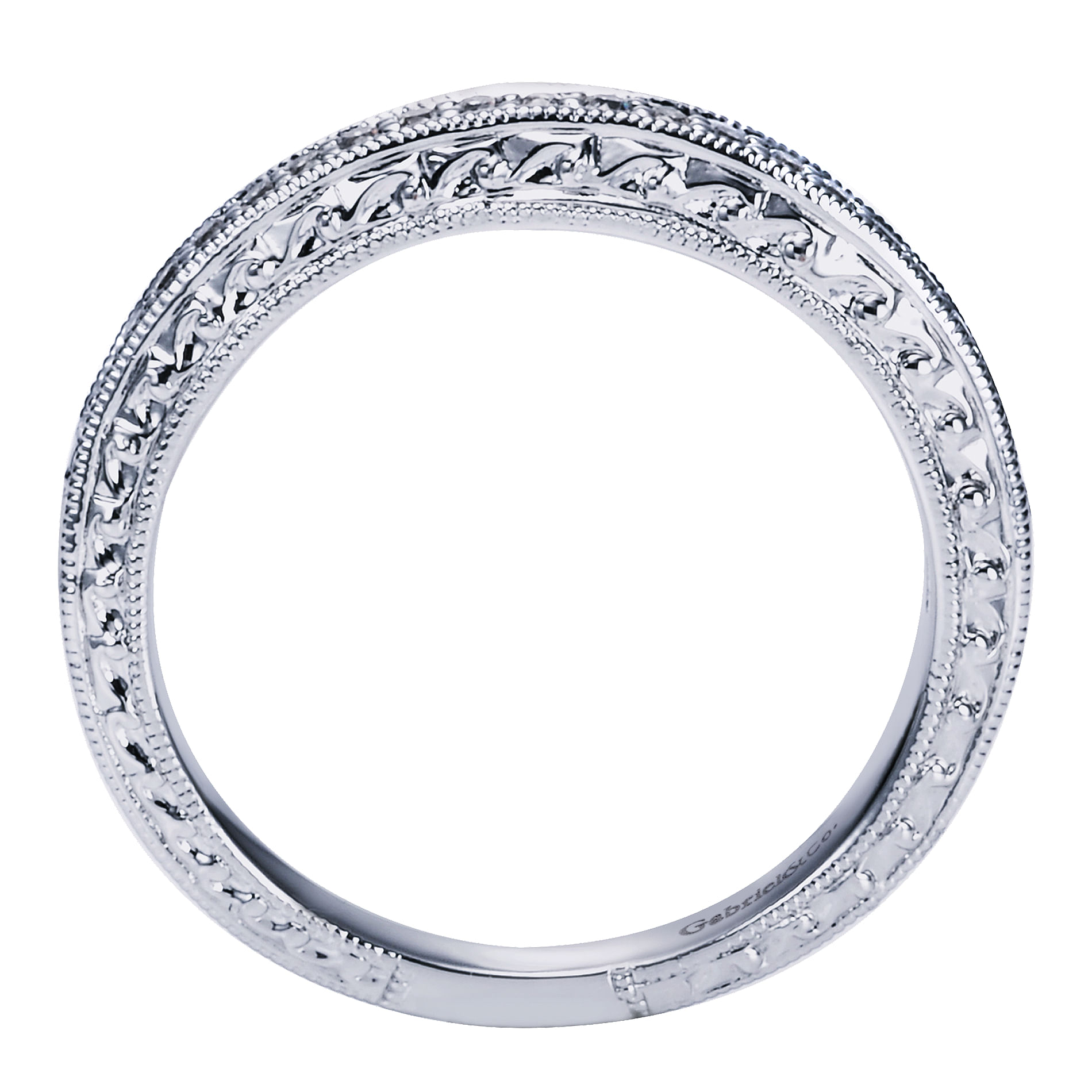 14k White Gold Diamond Straight Wedding Band angle 2 14k White Gold Diamond Straight Wedding Band angle 2