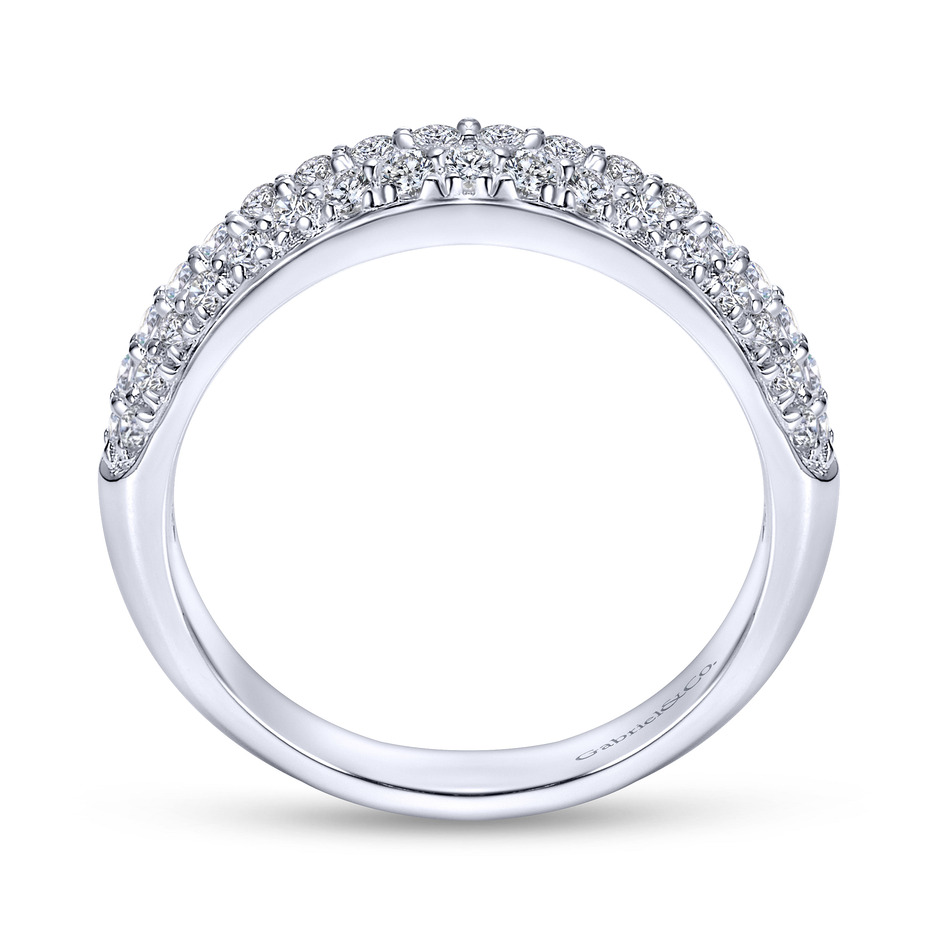 14k White Gold Diamond Straight Wedding Band angle 2 14k White Gold Diamond Straight Wedding Band angle 2