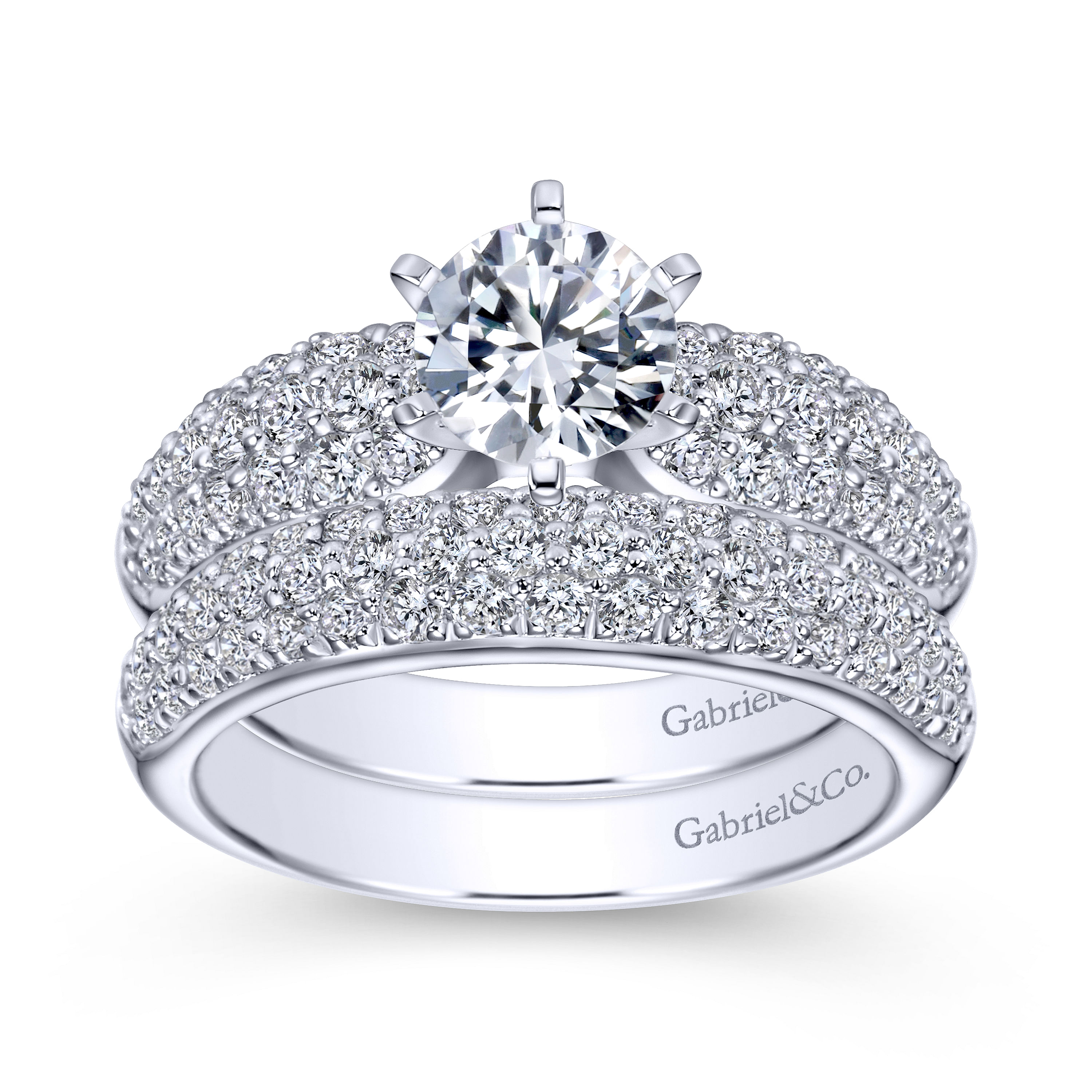 14k White Gold Diamond Straight Wedding Band angle 4 14k White Gold Diamond Straight Wedding Band angle 4