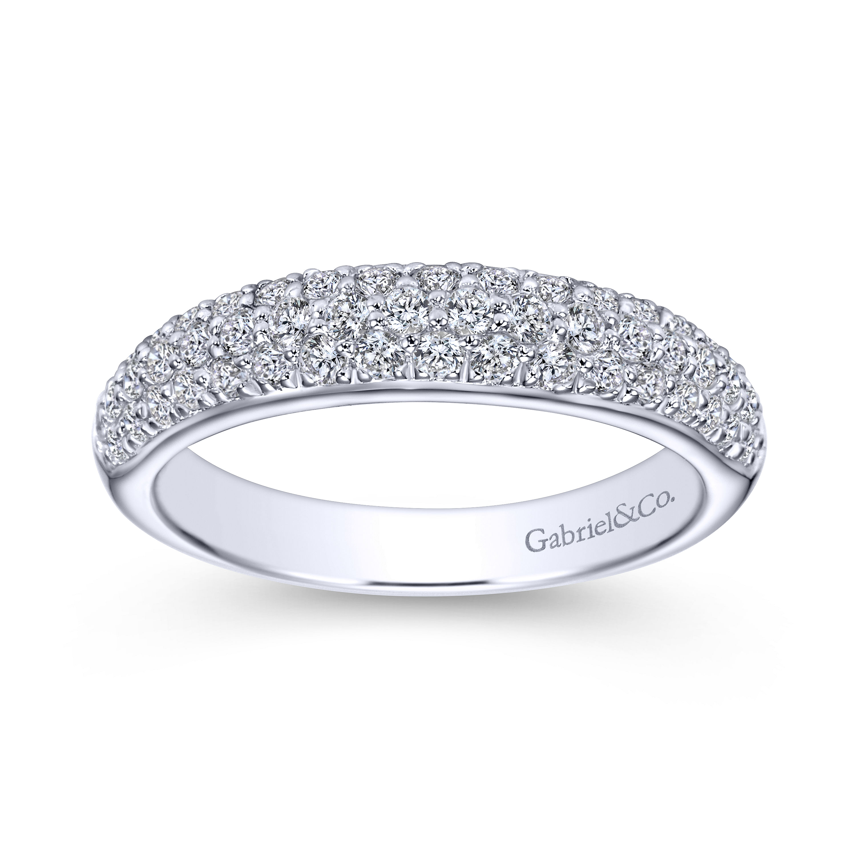 14k White Gold Diamond Straight Wedding Band angle 5 14k White Gold Diamond Straight Wedding Band angle 5