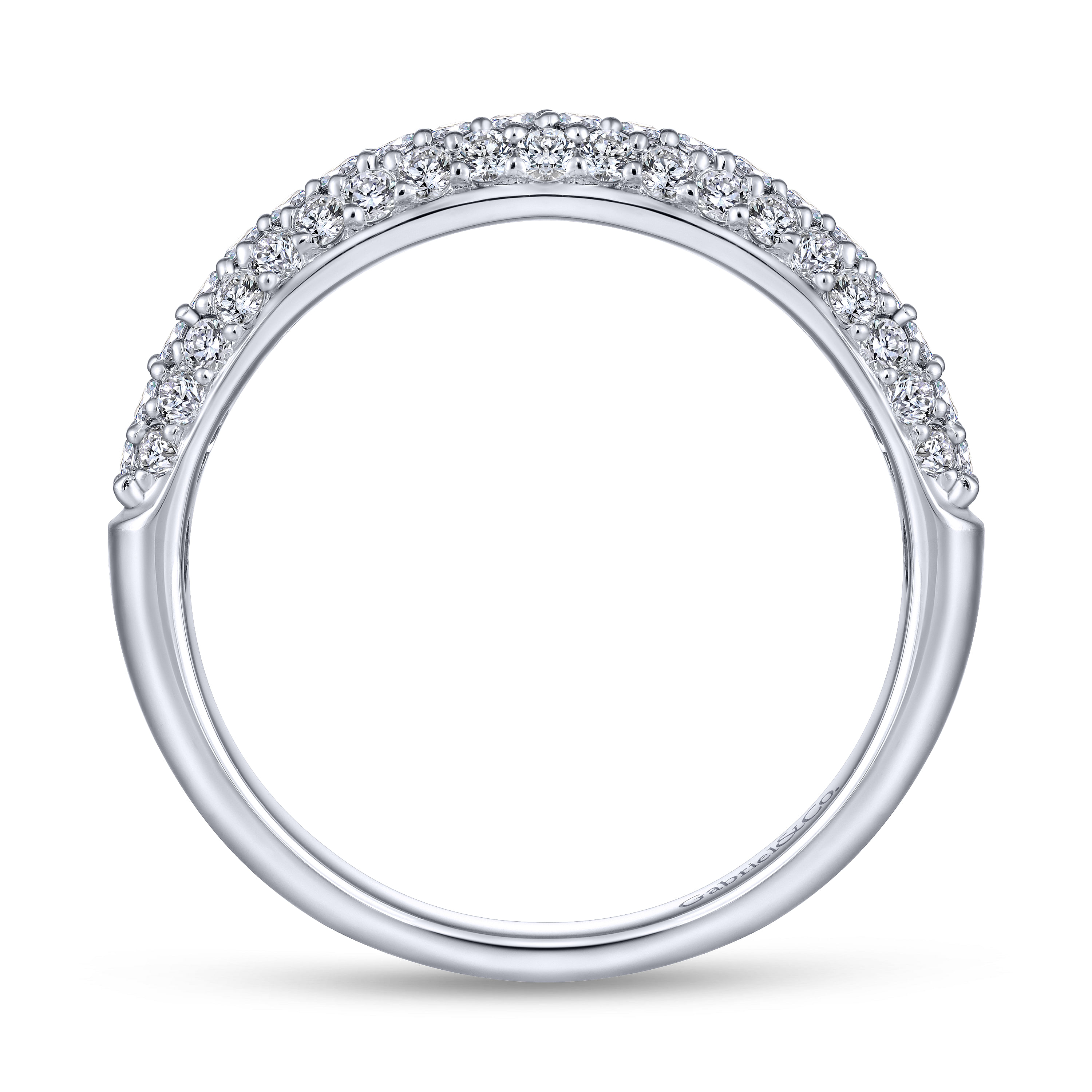 14k White Gold Diamond Straight Wedding Band angle 2 14k White Gold Diamond Straight Wedding Band angle 2