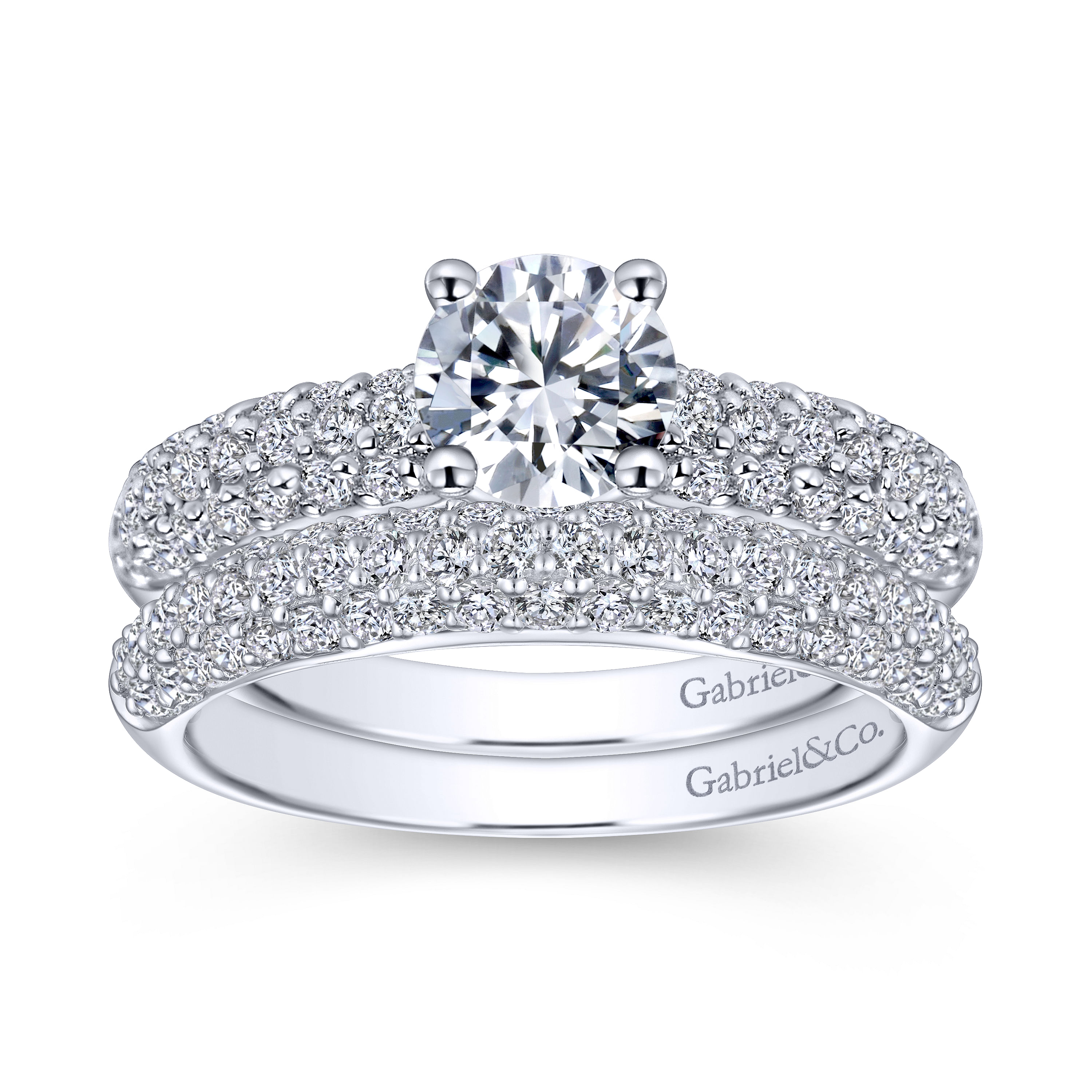 14k White Gold Diamond Straight Wedding Band angle 4 14k White Gold Diamond Straight Wedding Band angle 4