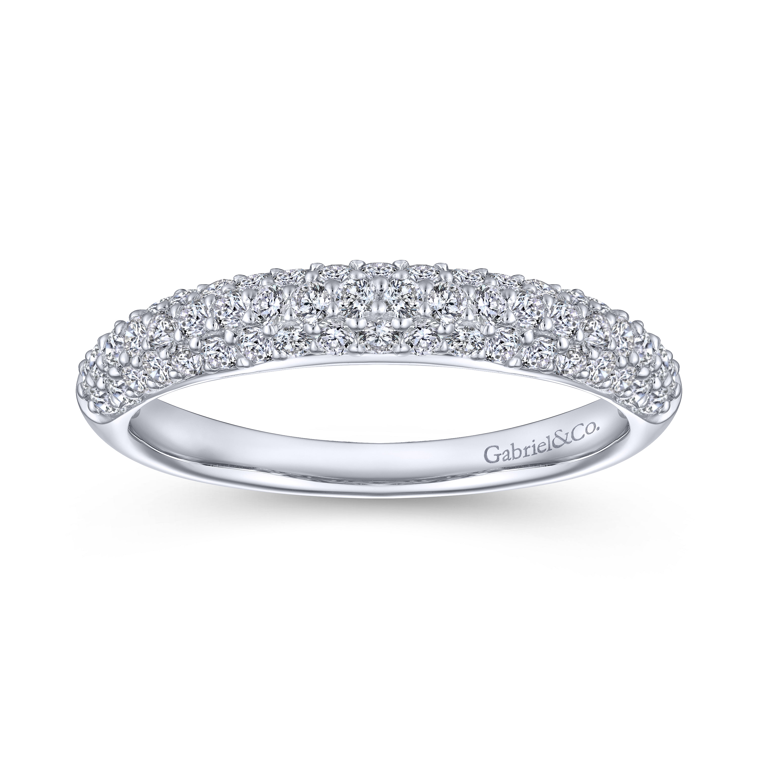 14k White Gold Diamond Straight Wedding Band angle 5 14k White Gold Diamond Straight Wedding Band angle 5