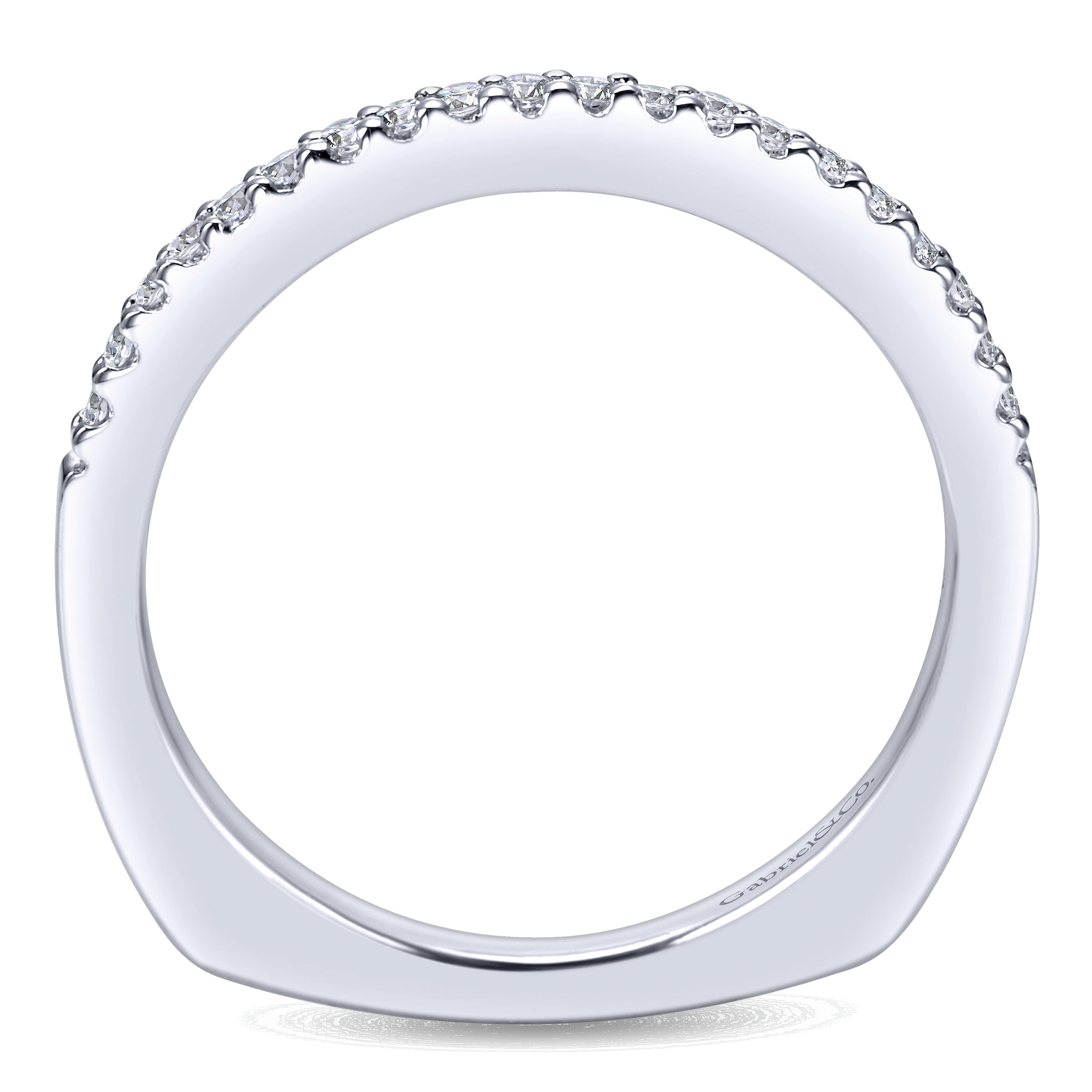 14k White Gold Diamond Straight Wedding Band angle 2 14k White Gold Diamond Straight Wedding Band angle 2