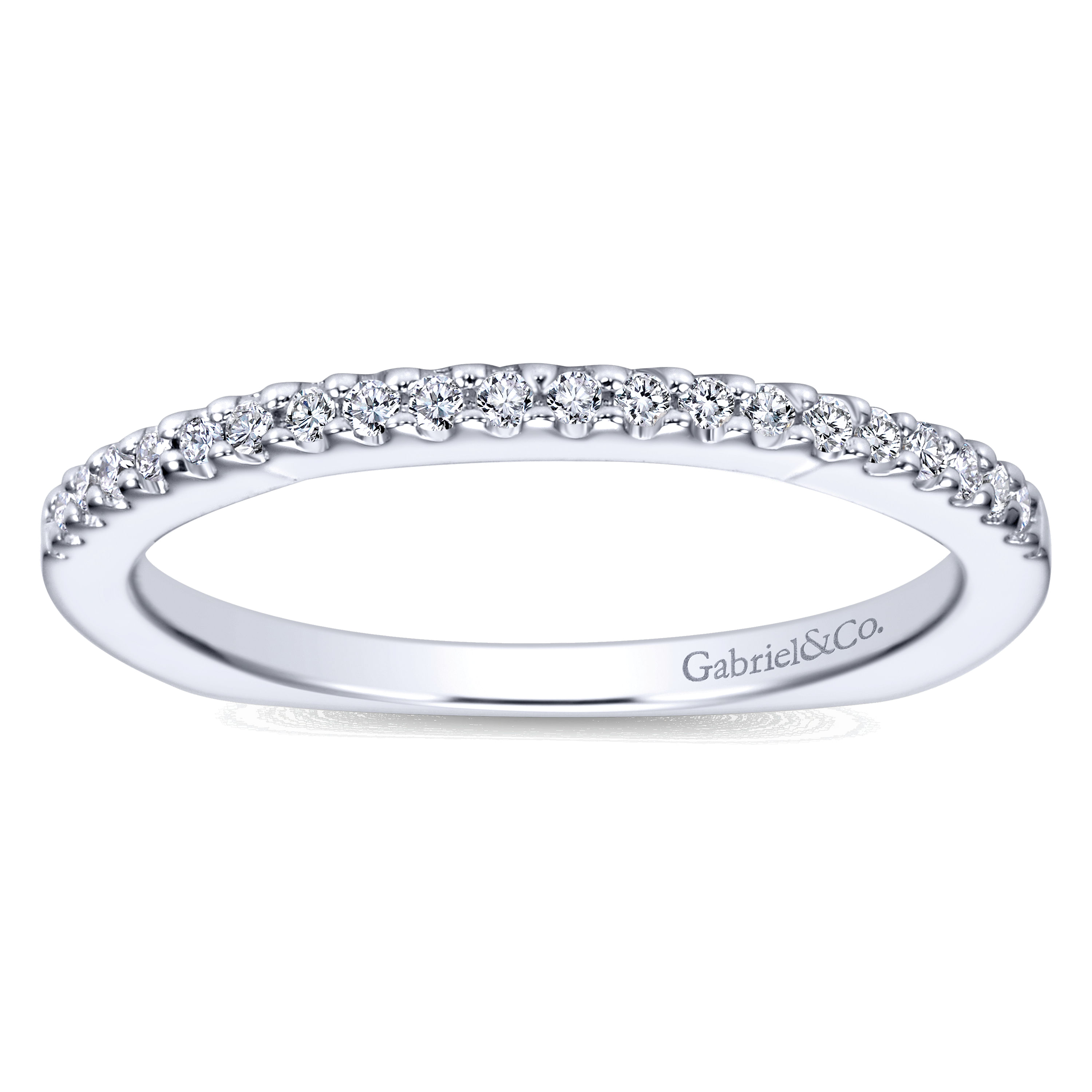 14k White Gold Diamond Straight Wedding Band angle 5 14k White Gold Diamond Straight Wedding Band angle 5