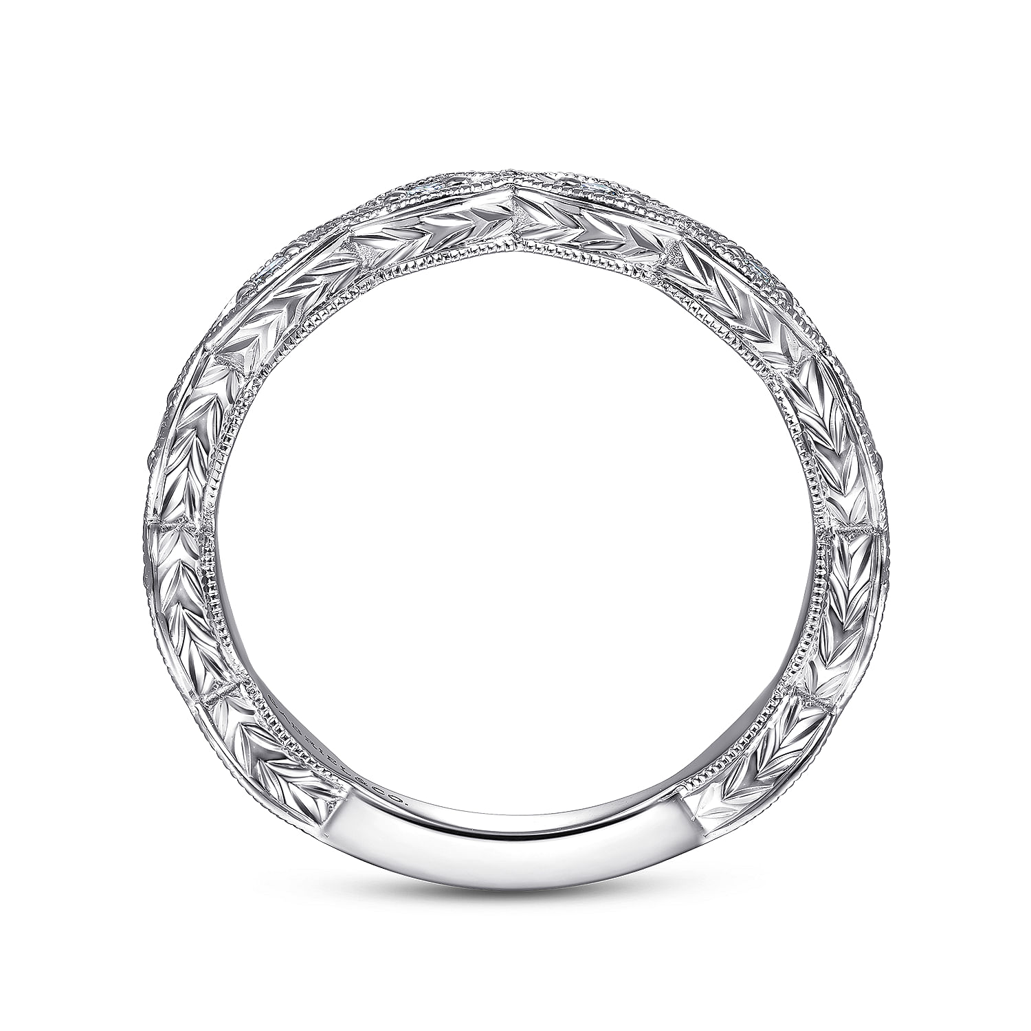 14k White Gold Diamond Straight Wedding Band angle 2 14k White Gold Diamond Straight Wedding Band angle 2