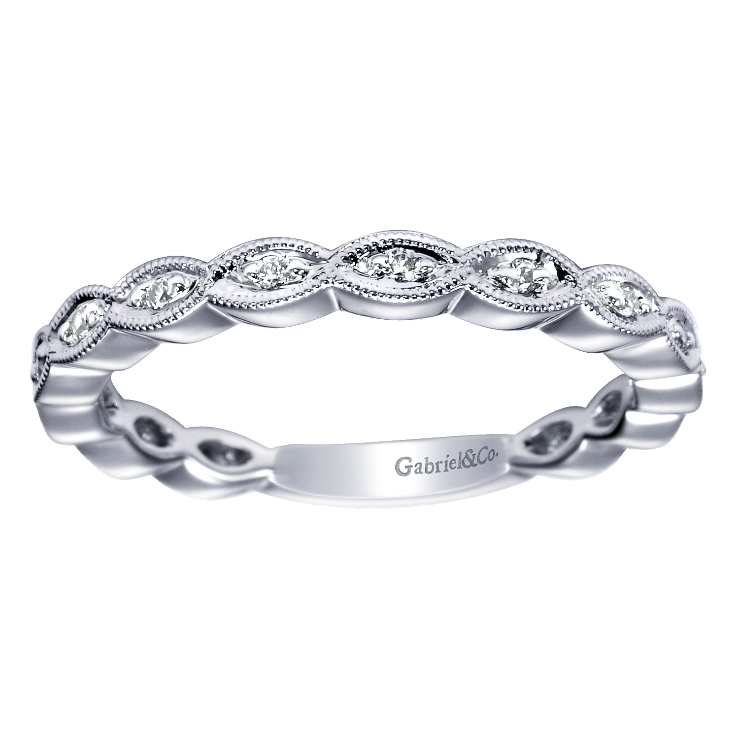14k White Gold Diamond Straight Wedding Band angle 5 14k White Gold Diamond Straight Wedding Band angle 5