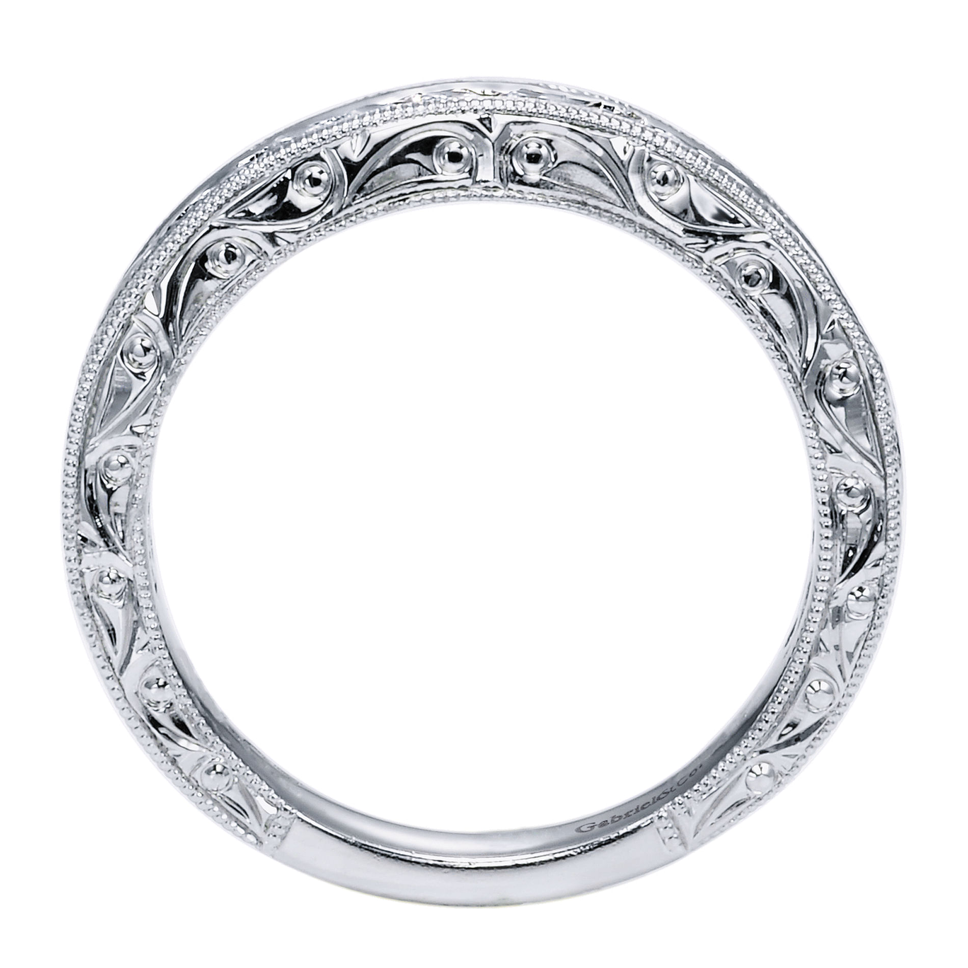 14k White Gold Diamond Straight Wedding Band angle 2 14k White Gold Diamond Straight Wedding Band angle 2
