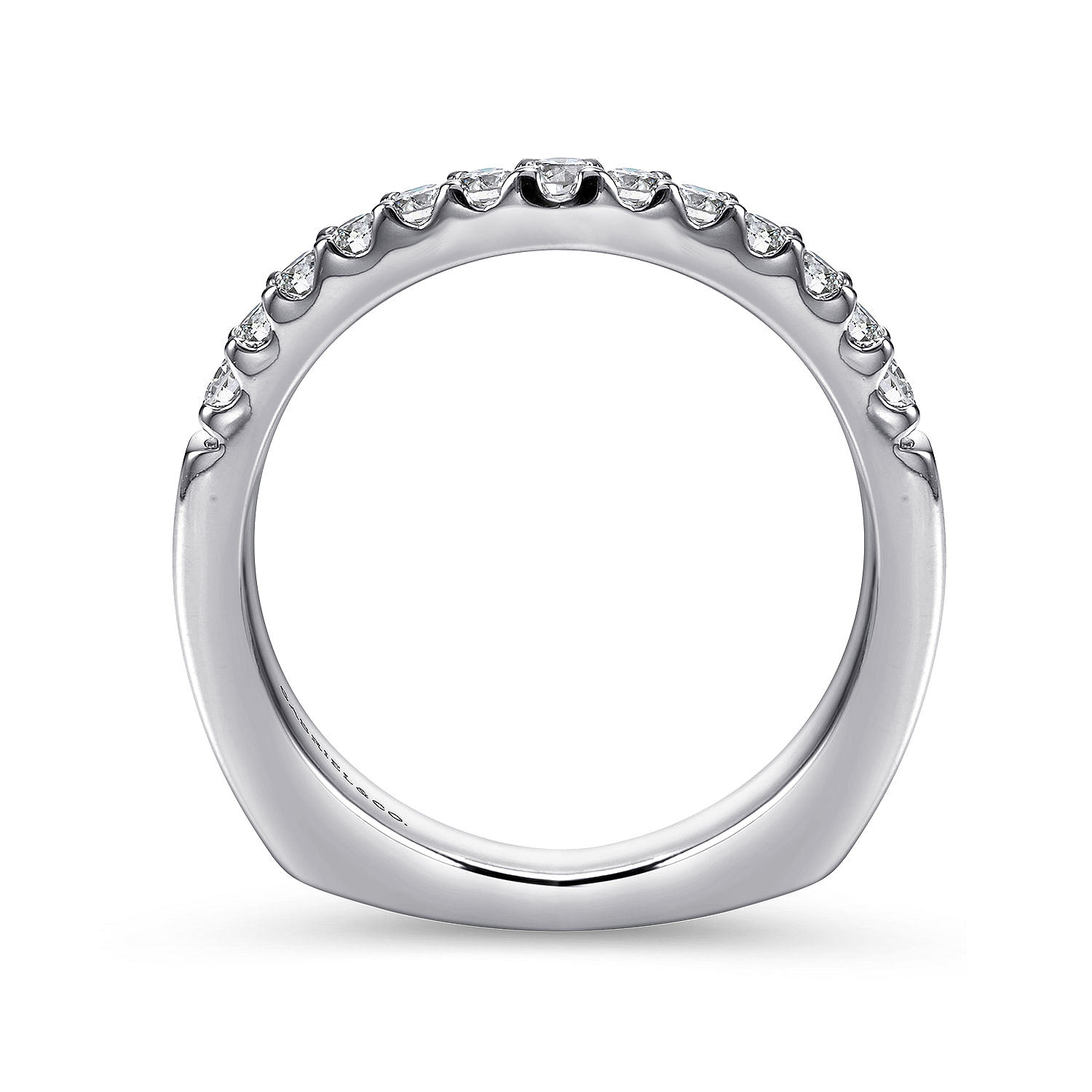 14k White Gold Diamond Straight Wedding Band angle 2 14k White Gold Diamond Straight Wedding Band angle 2