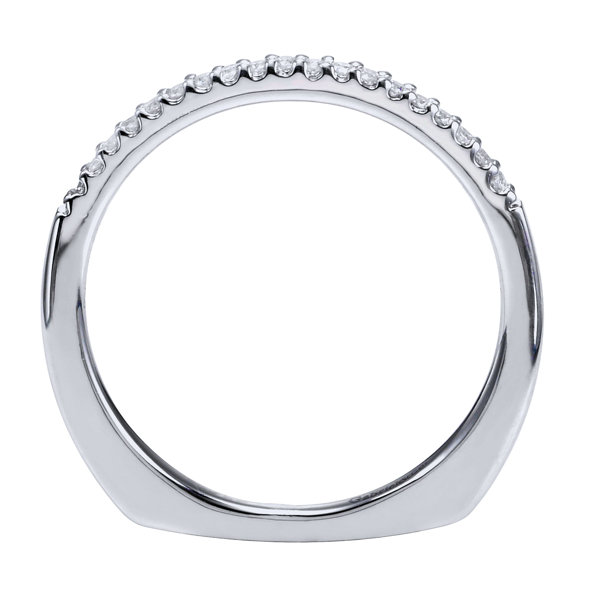 14k White Gold Diamond Straight Wedding Band angle 2 14k White Gold Diamond Straight Wedding Band angle 2