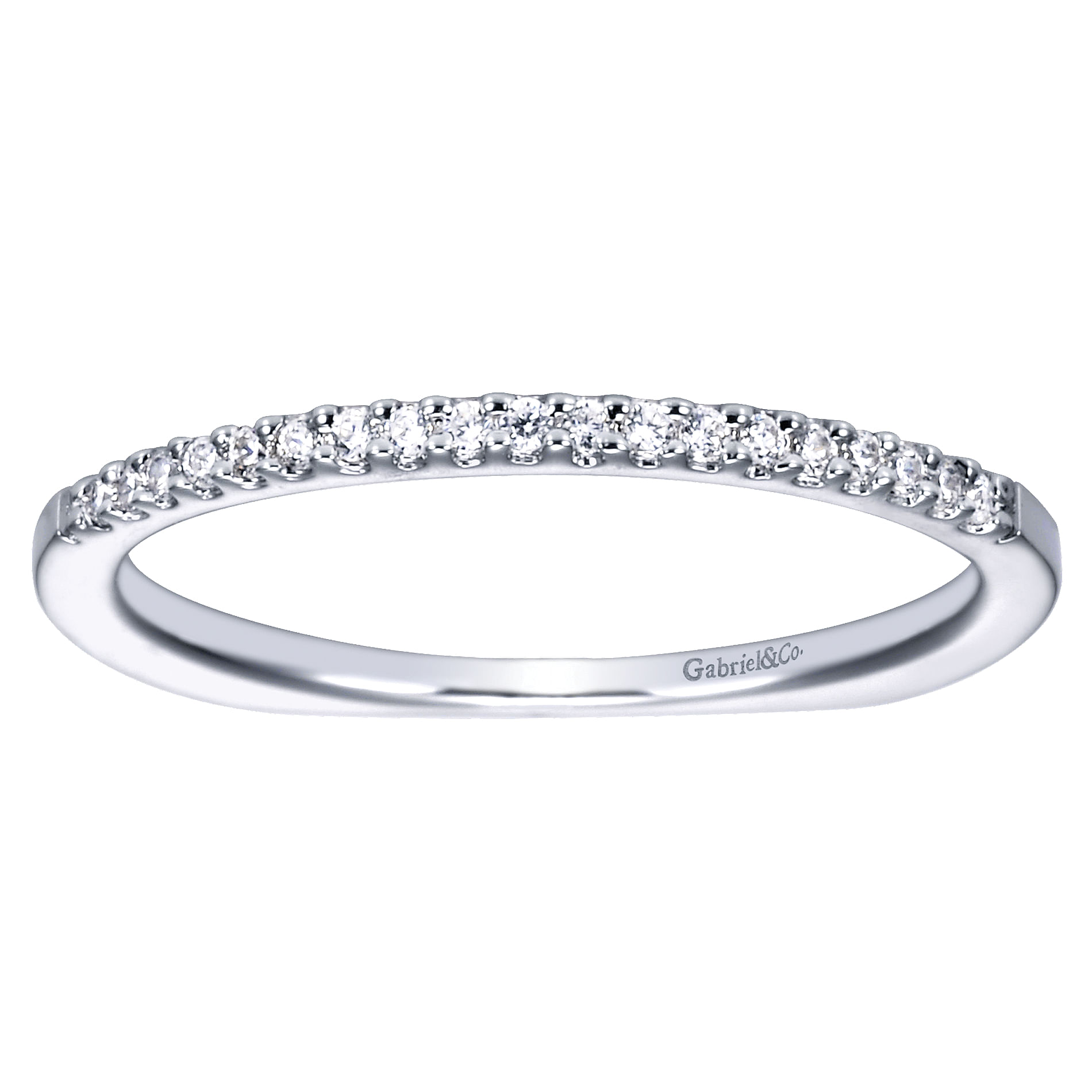 14k White Gold Diamond Straight Wedding Band angle 5 14k White Gold Diamond Straight Wedding Band angle 5